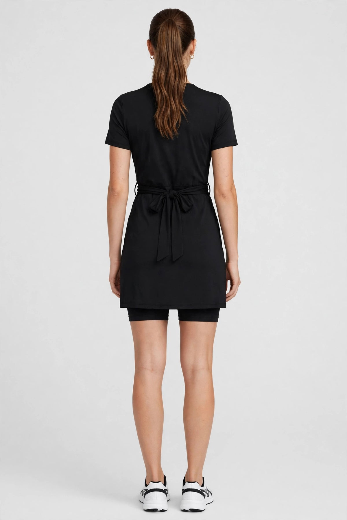 Aurora Wrap Athletic Dress - Black - back