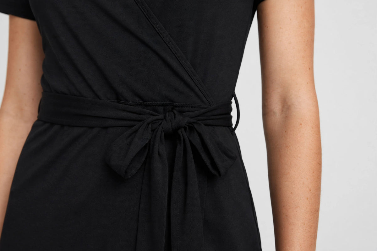 Aurora Wrap Athletic Dress - Black - detail