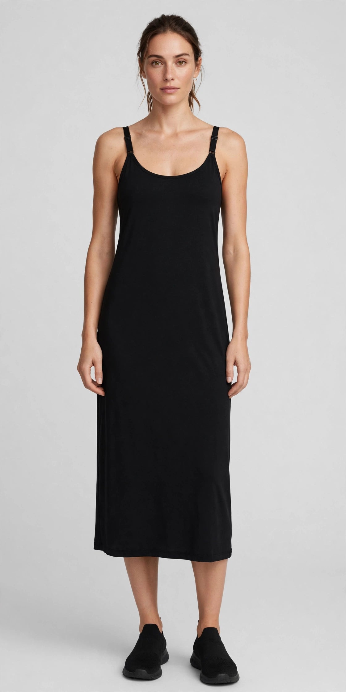 Echo Cami Midi Dress - Black - front