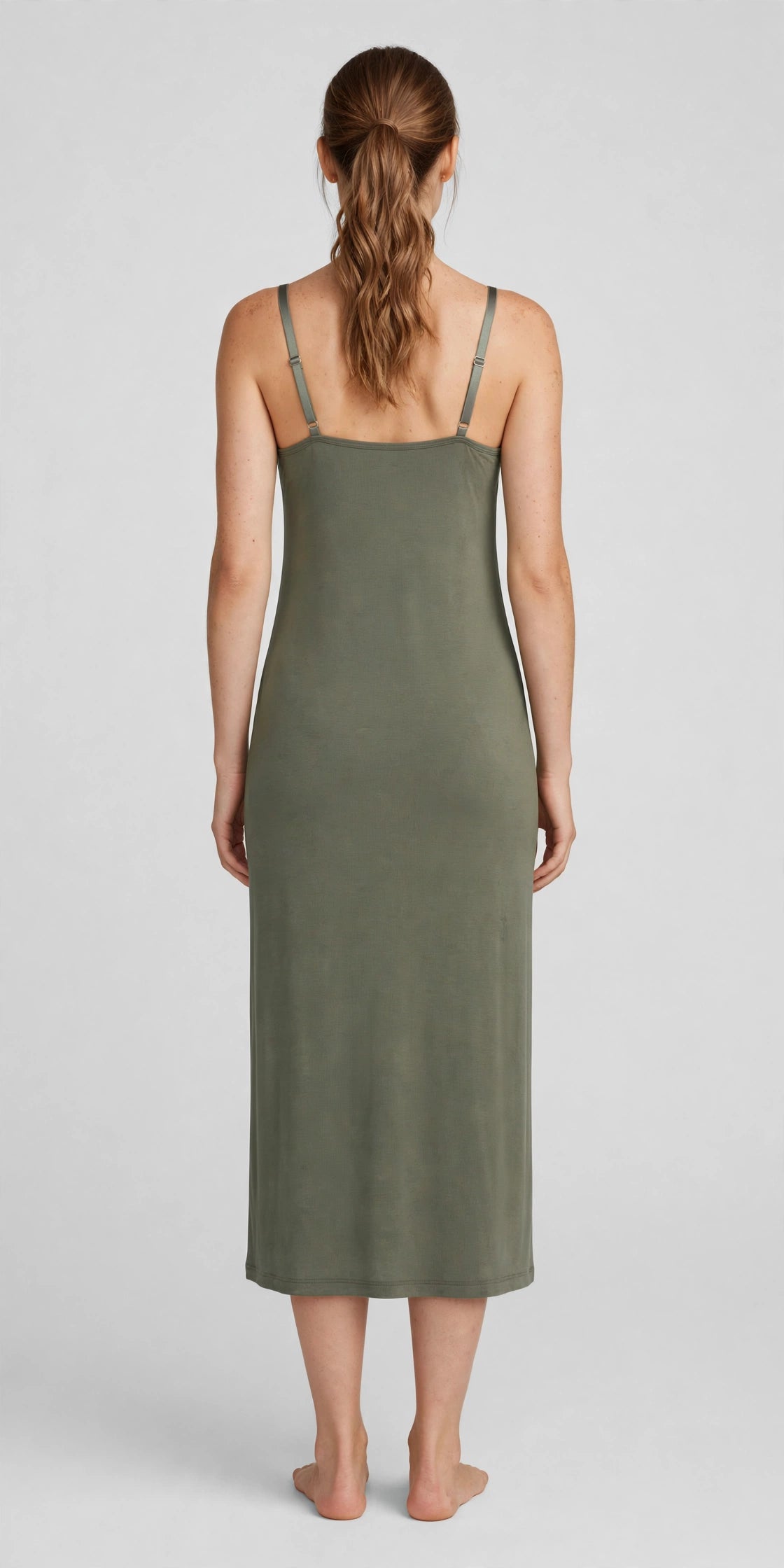 Echo Cami Midi Dress - Olive - back