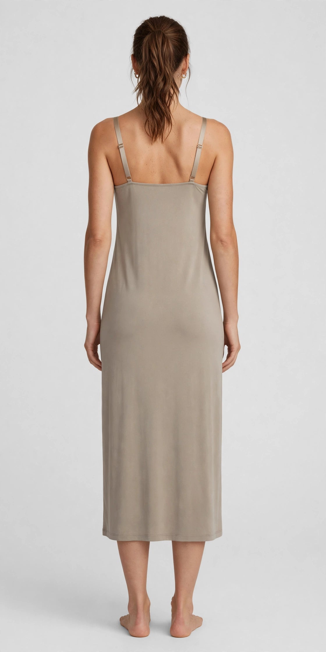 Echo Cami Midi Dress - Stone - back