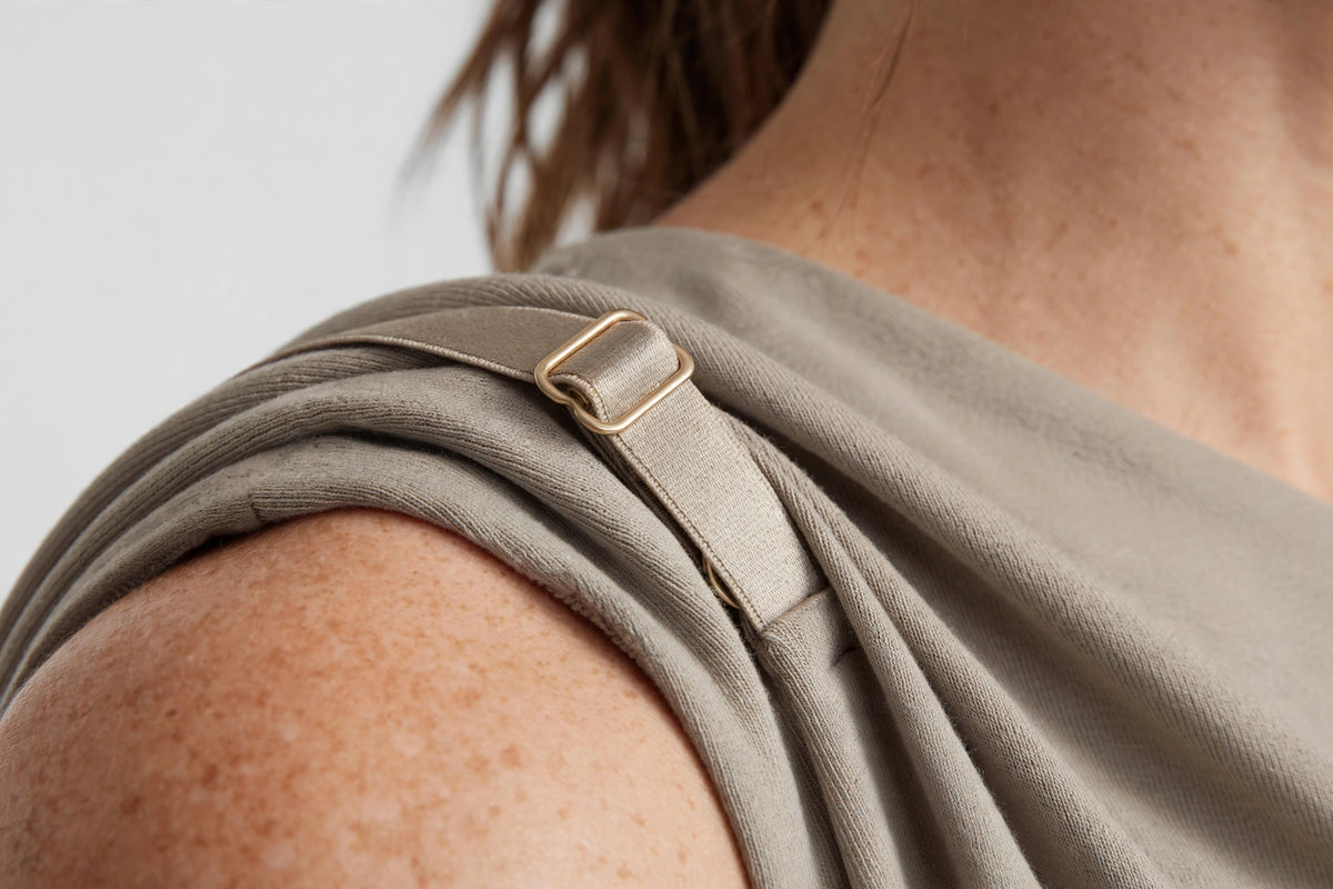 Echo Cami Midi Dress - Stone - detail