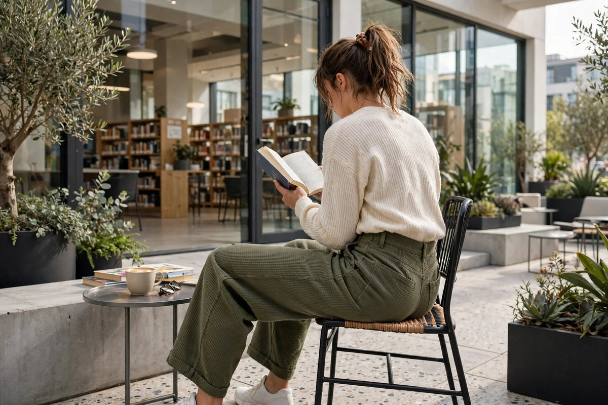 Waffleknit Wide-Leg Work Pant - lifestyle view