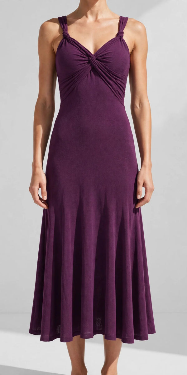 Serene Twisted Flare Midi Dress