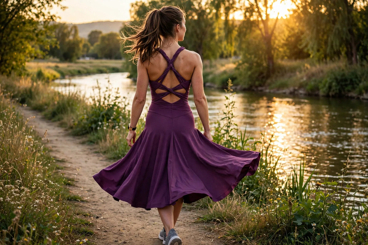 Serene Twisted Flare Midi Dress