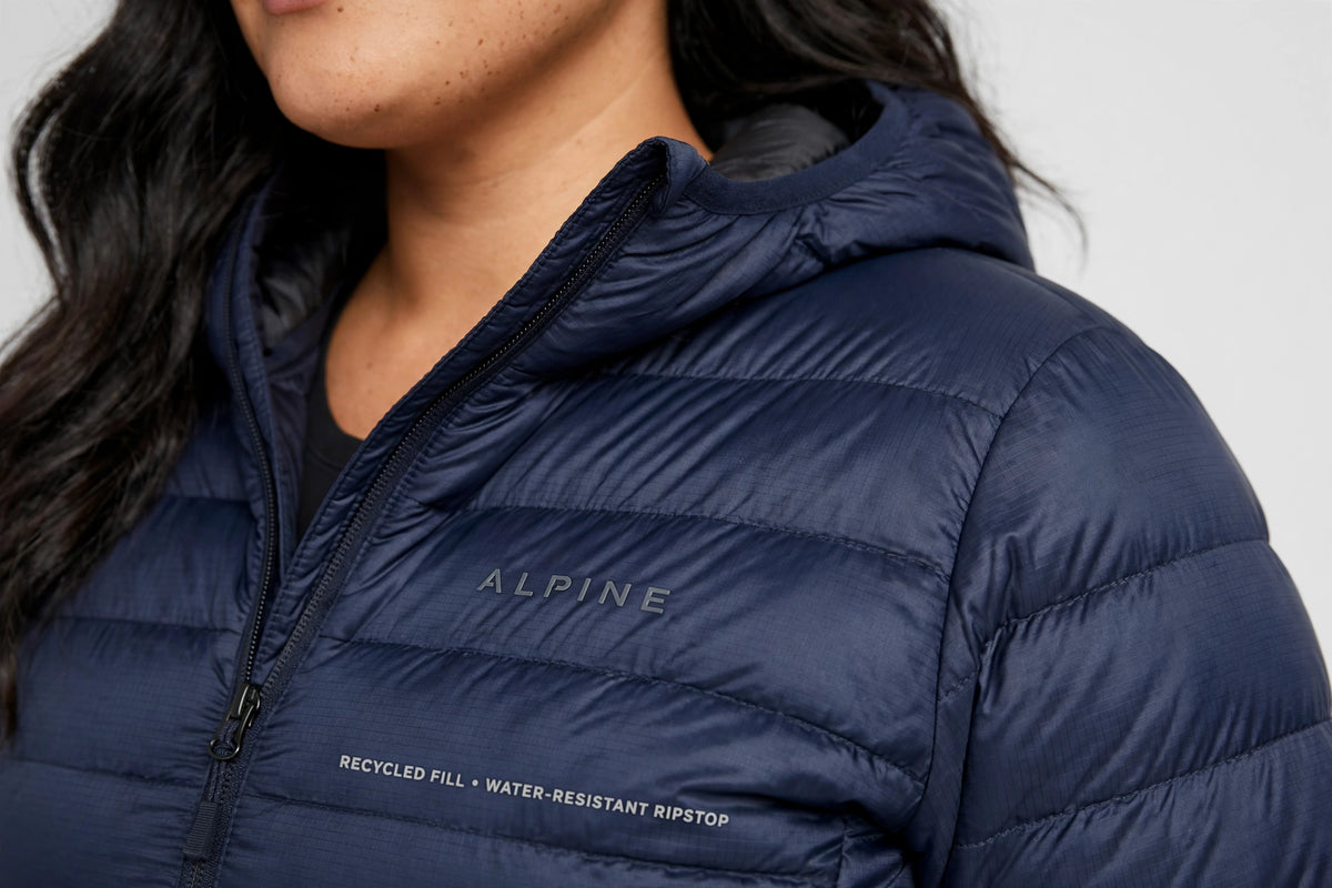 Alpine Packable Puffer Jacket - Navy - detail