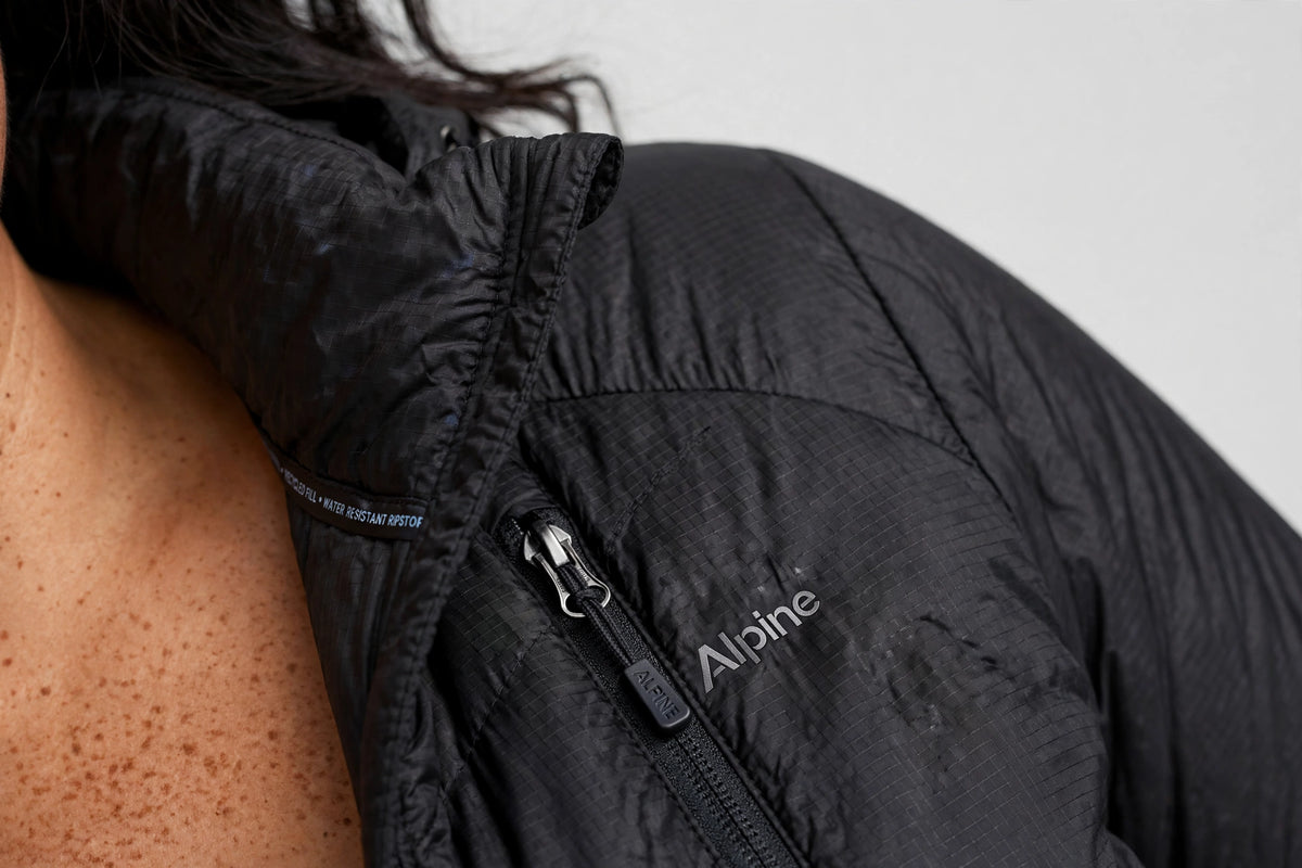 Alpine Packable Puffer Jacket - Black - detail