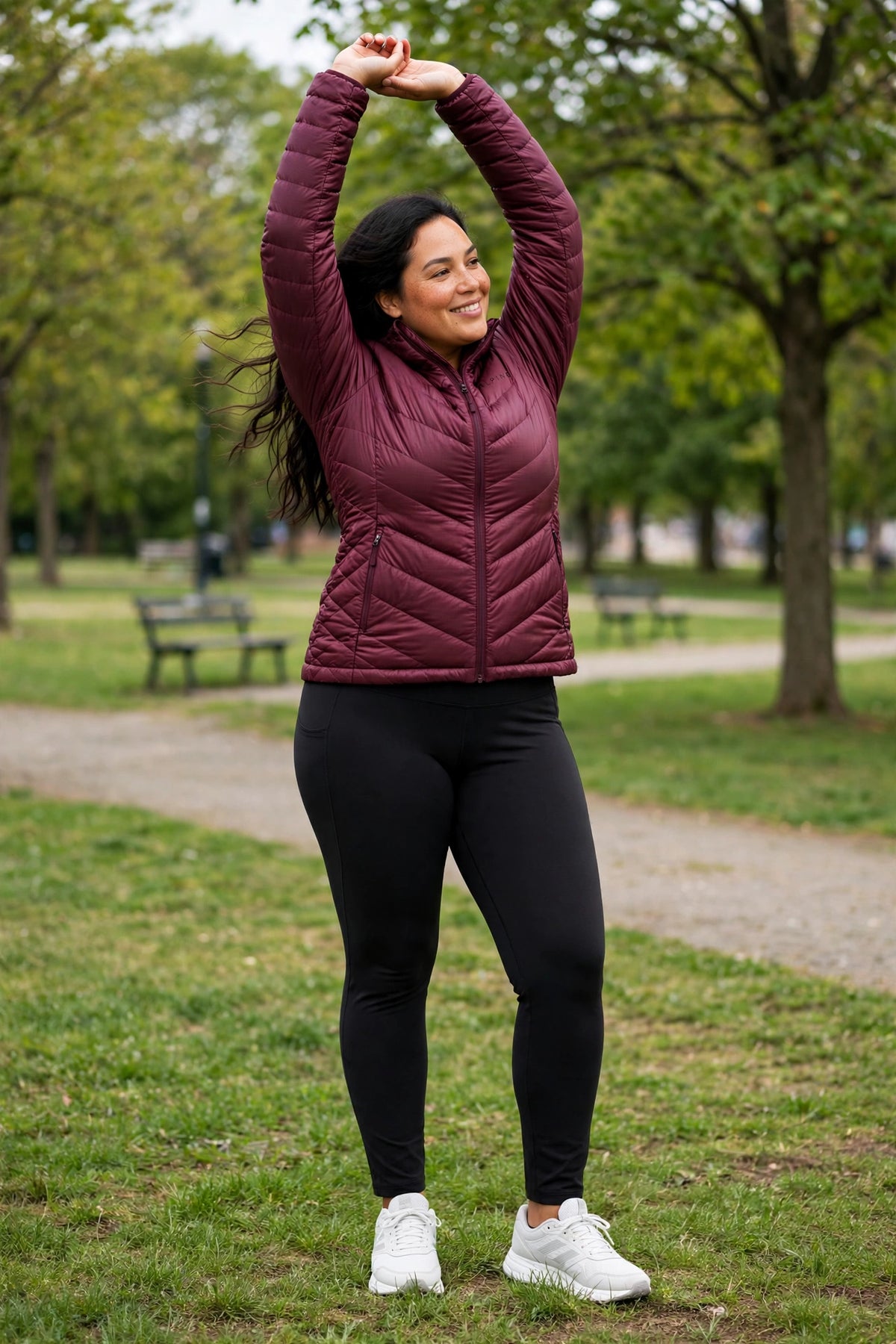 Alpine Packable Puffer Jacket - Burgundy - lifestyle