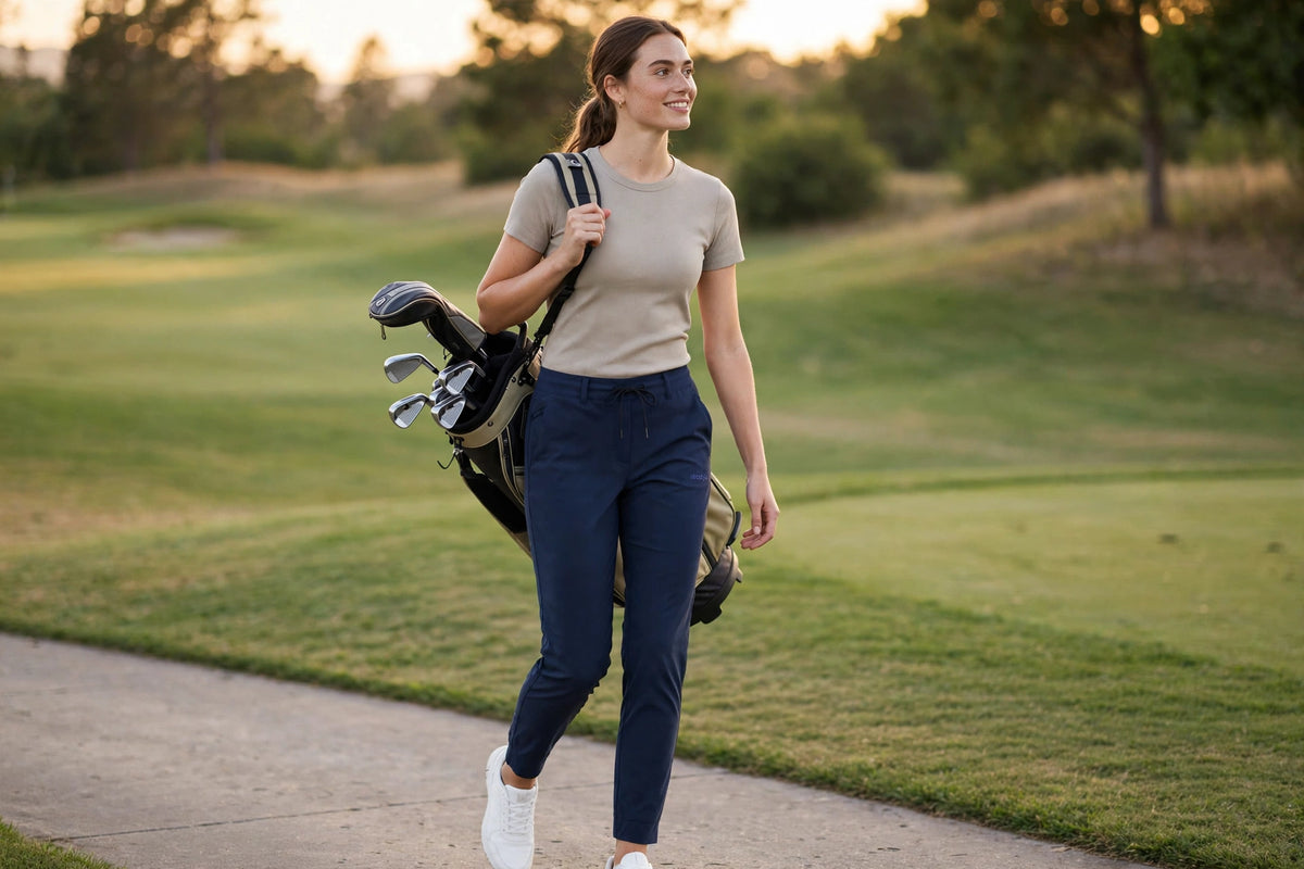 Aurora Drawstring Golf Pant - Navy - lifestyle