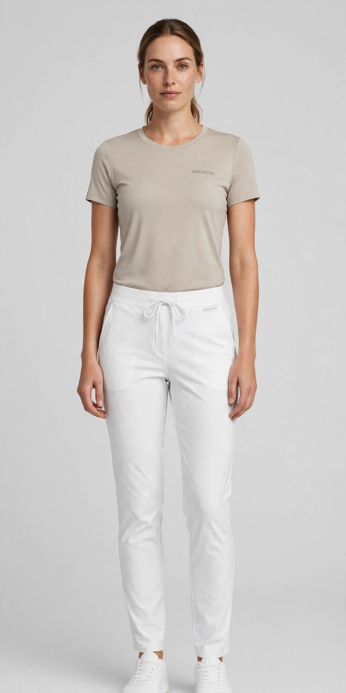 Aurora Drawstring Golf Pant - White - front