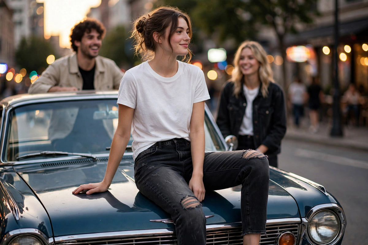 Breeze Distressed Boyfriend Jean - Black - lifestyle