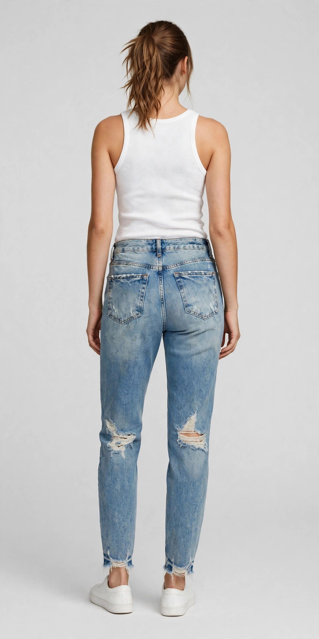 Breeze Distressed Boyfriend Jean - Vintage Light - back