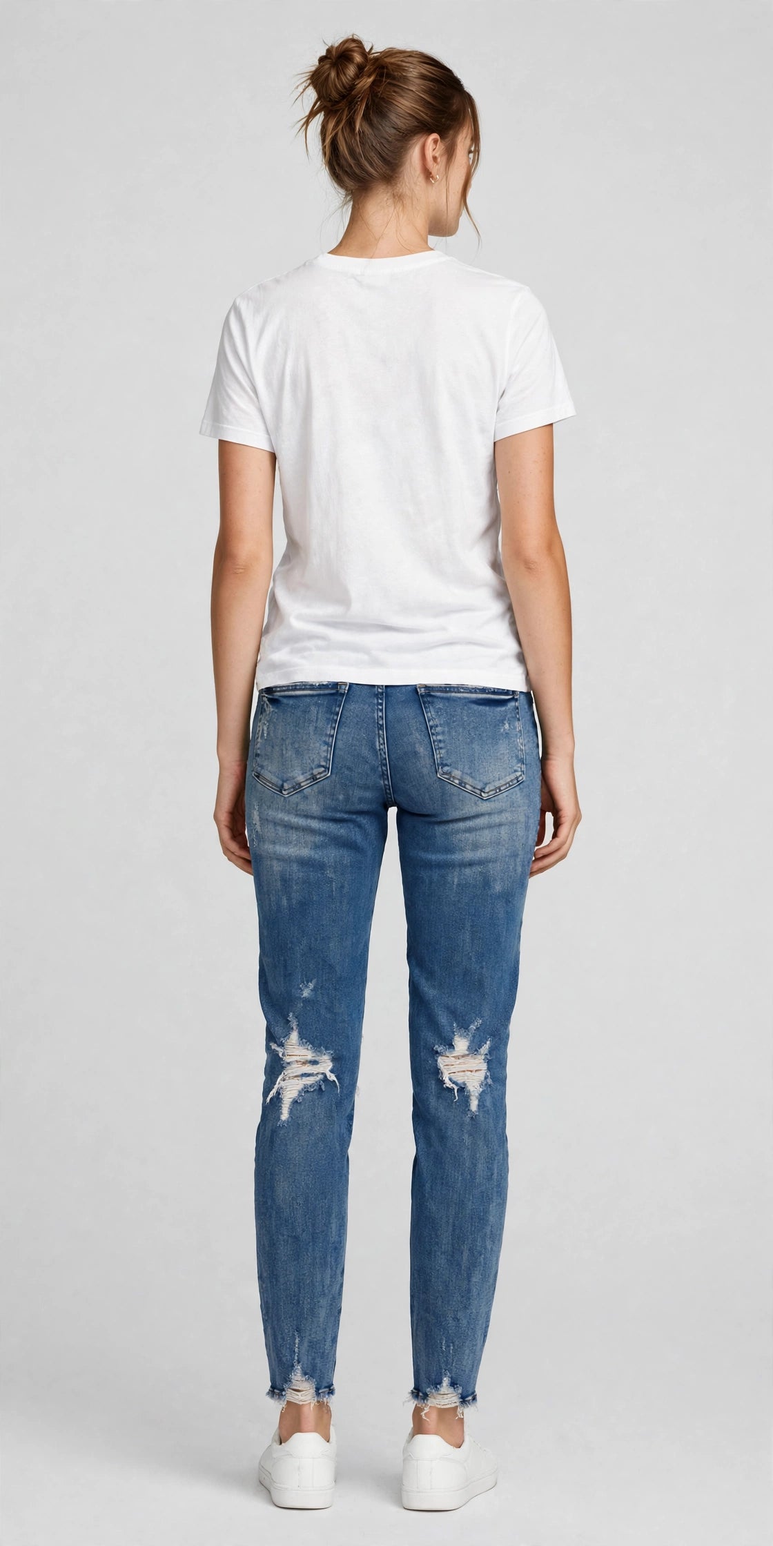 Breeze Distressed Boyfriend Jean - Medium Wash - back
