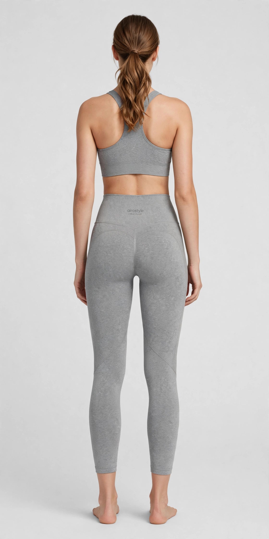Cirrus Cloud High-Waisted Legging - Heather Grey - back