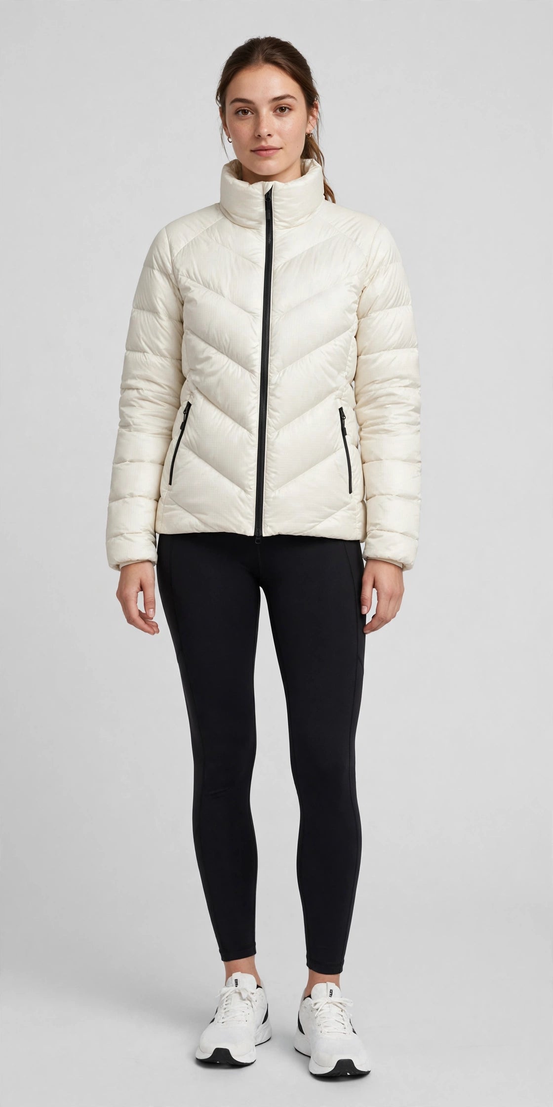 Cirrus Packable Puffer Jacket - Cream - front