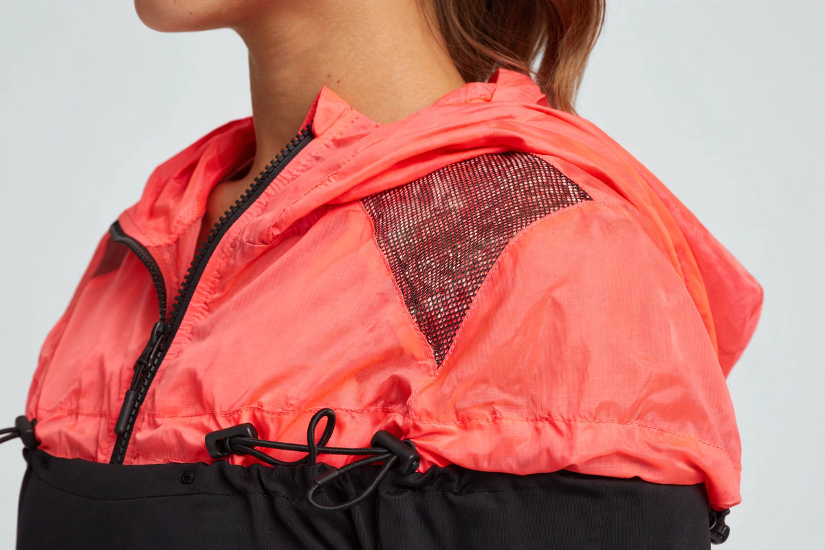 Stratosphere Windbreaker - Neon Coral - detail