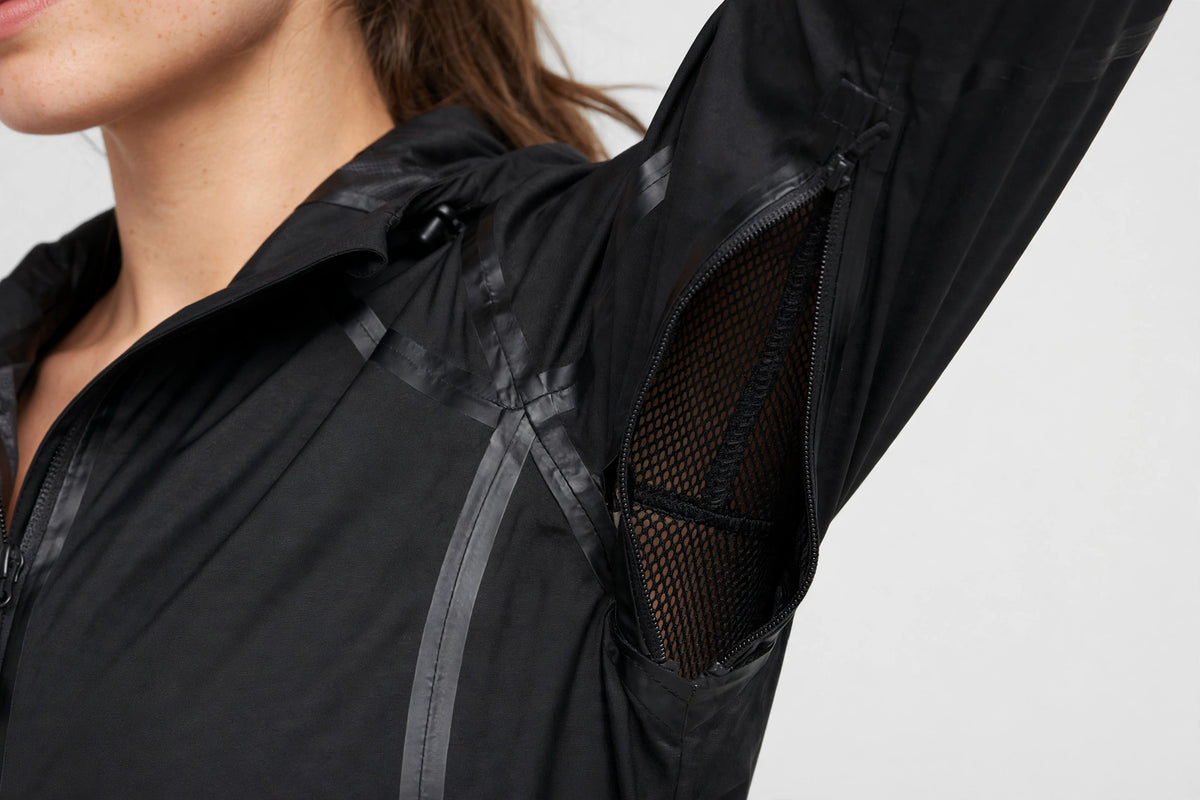 Zephyr Rain Shell - Black - detail