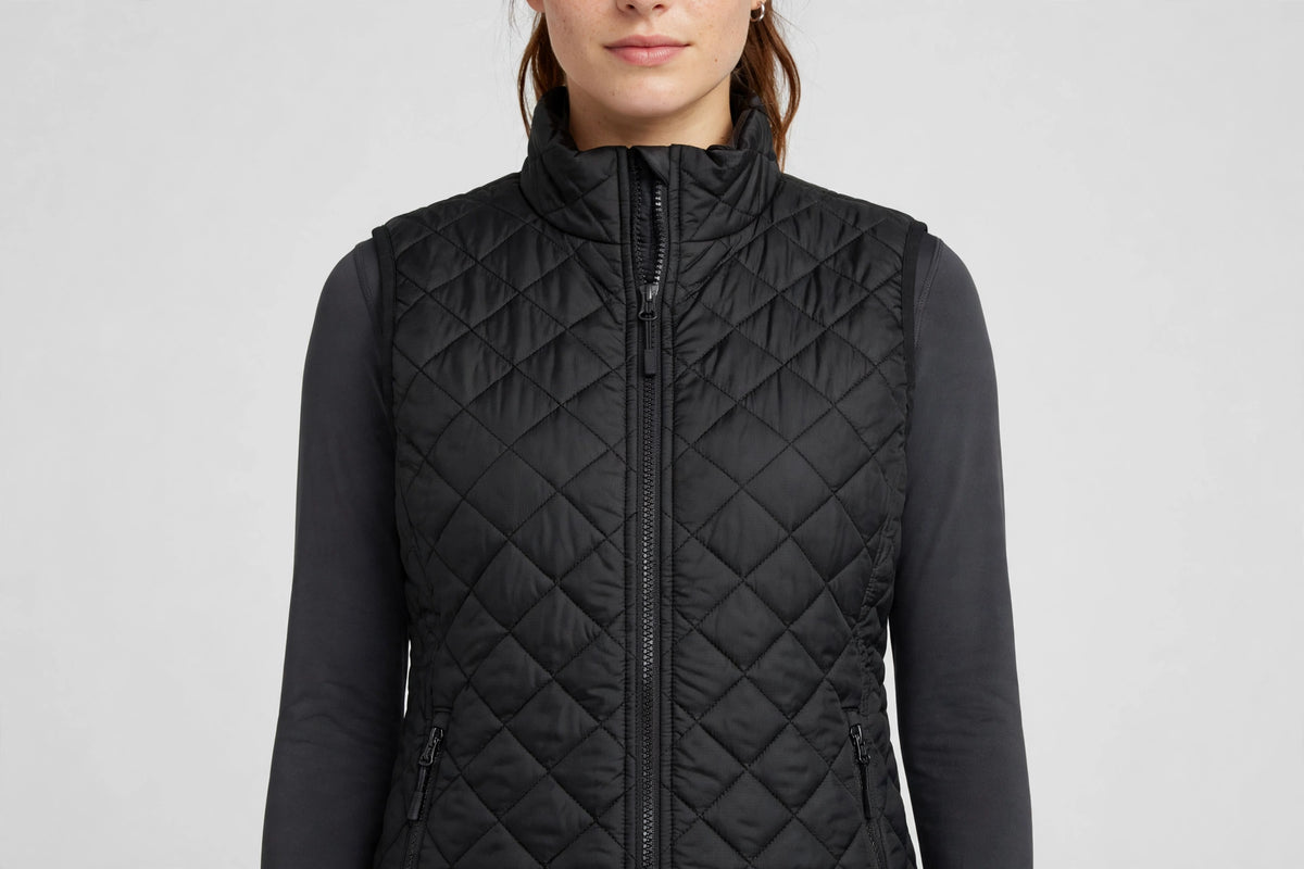 Halcyon Quilted Vest - Black - detail