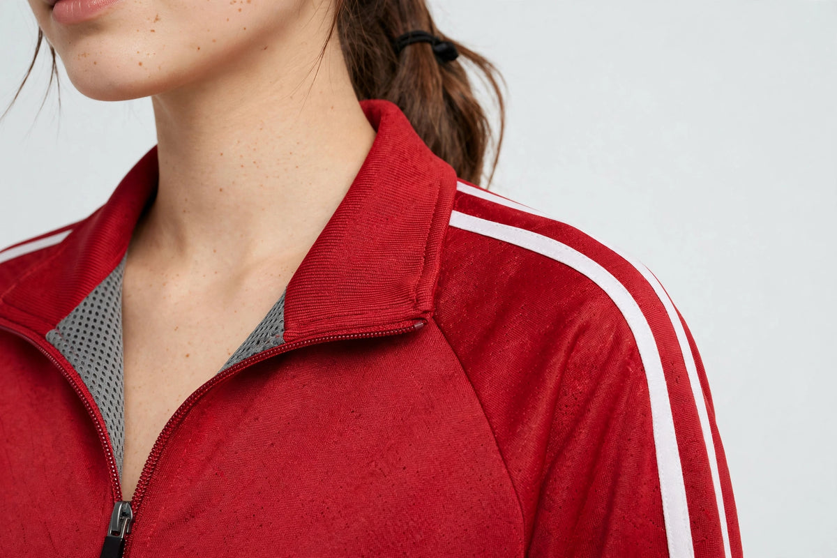 Breeze Mesh-Lined Track Jacket - Red/White - detail