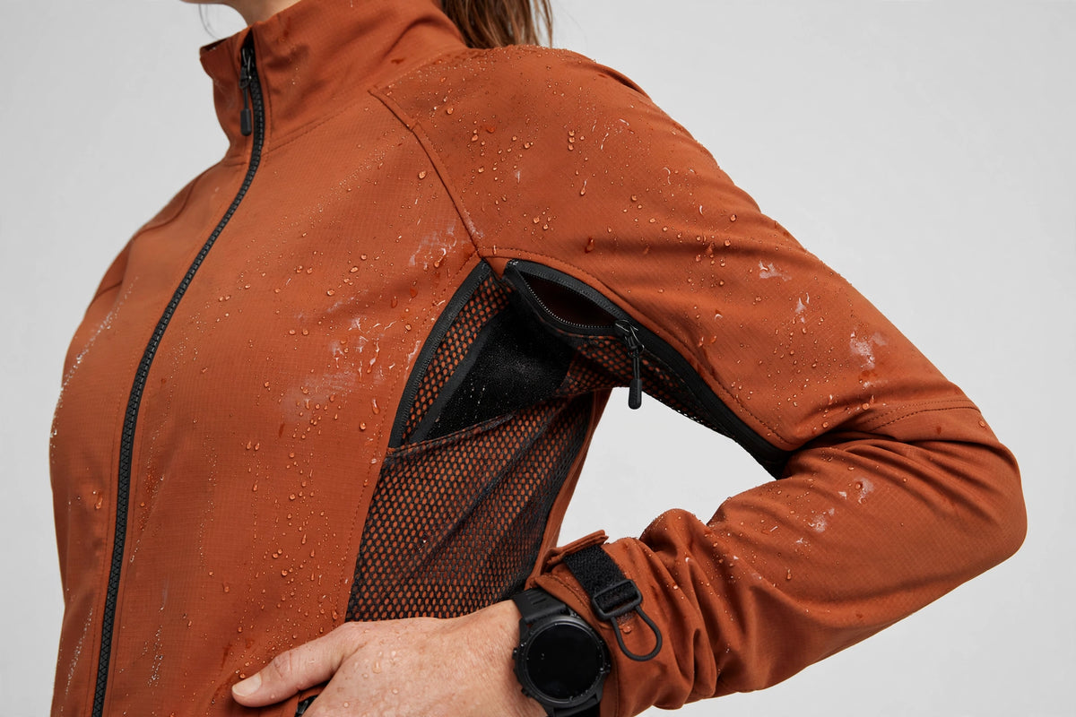 Drift Softshell Trail Jacket - Rust - detail