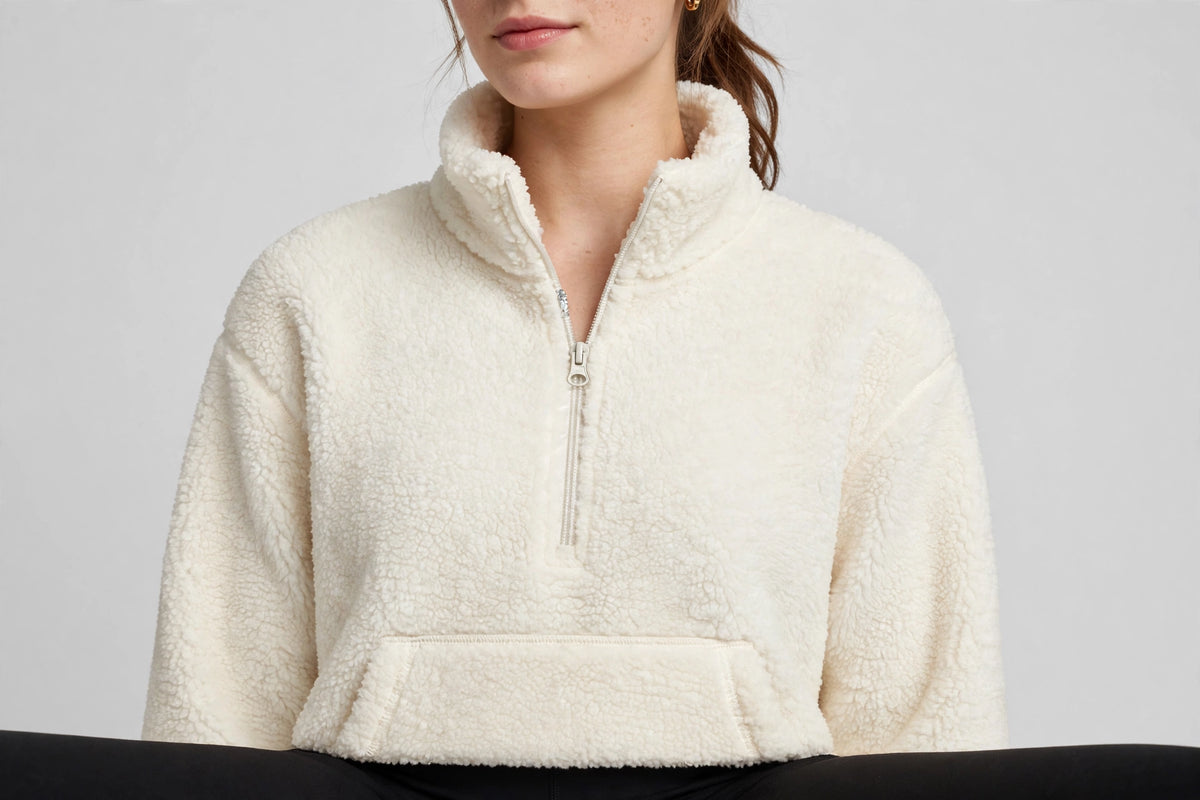 Nimbus Sherpa Quarter-Zip - Cream - detail