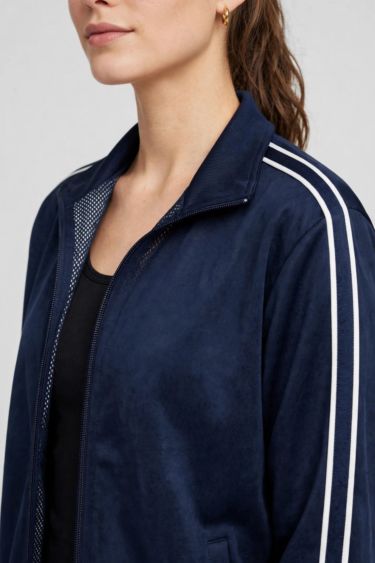 Breeze Mesh-Lined Track Jacket - Navy/White - detail