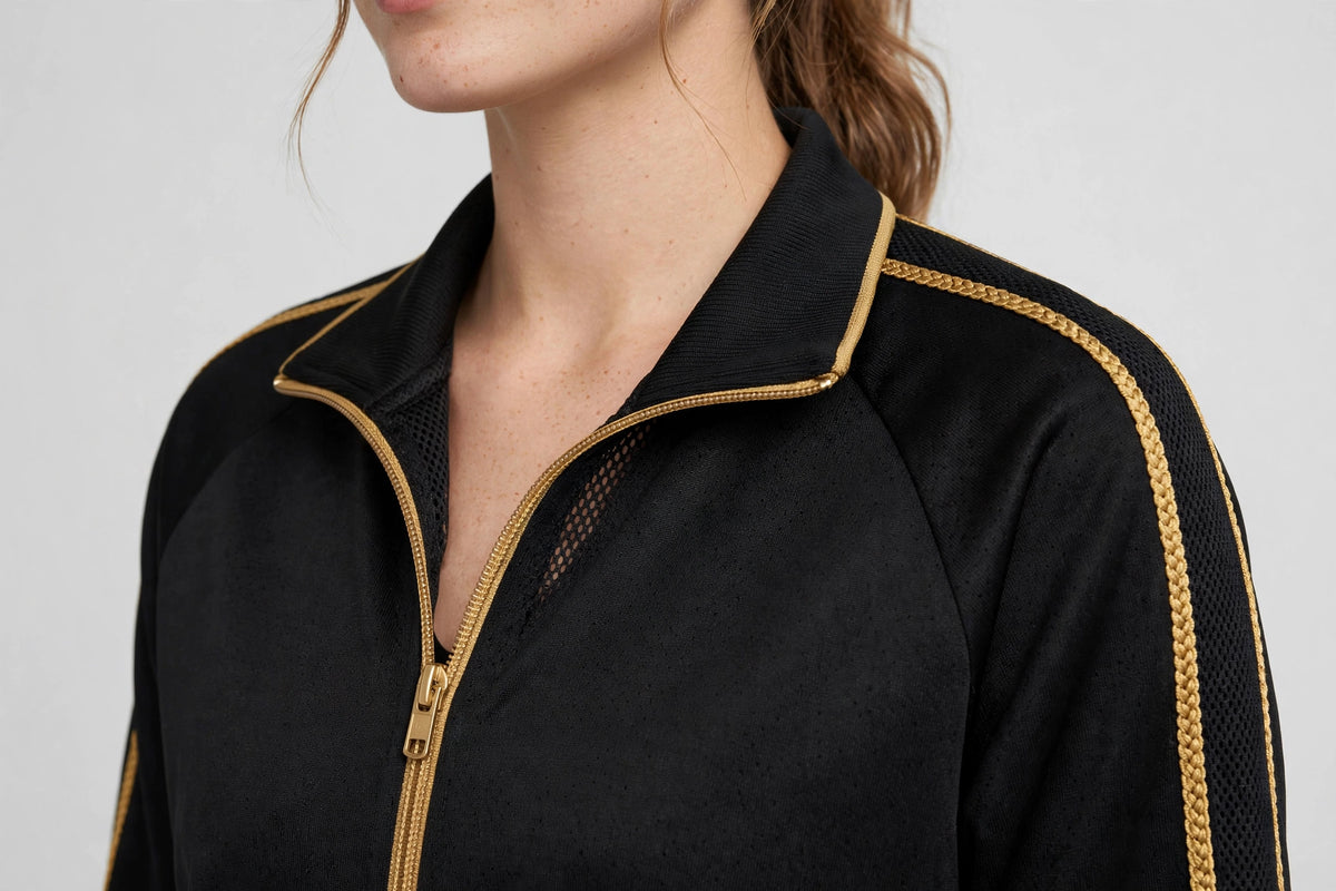 Breeze Mesh-Lined Track Jacket - Black/Gold - detail