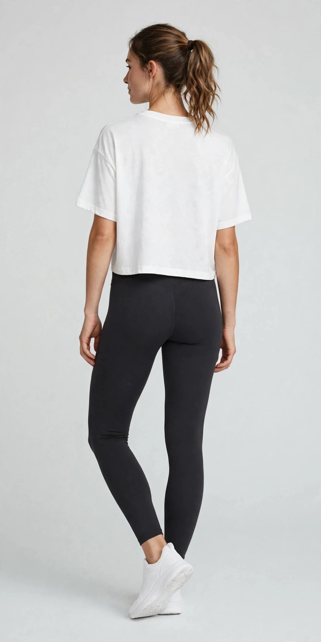 Cloudsoft Cropped Tee - White - back