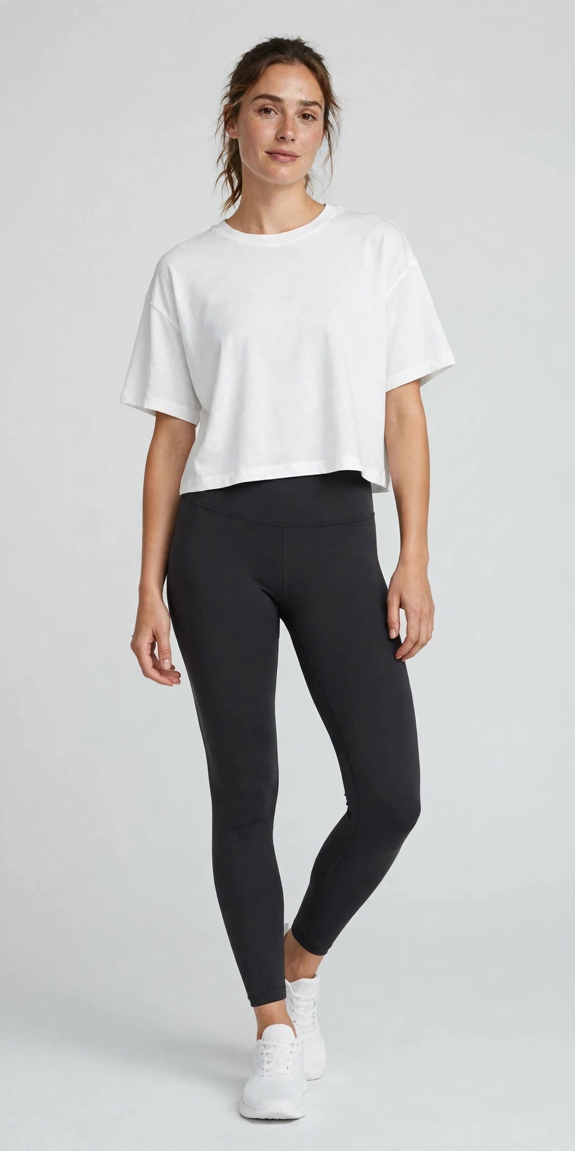 Cloudsoft Cropped Tee - White - front