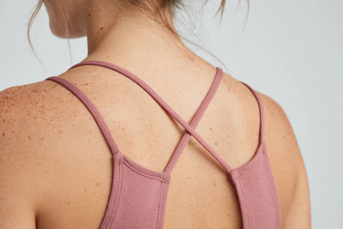 Drift Open-Back Yoga Top - Dusty Rose - detail
