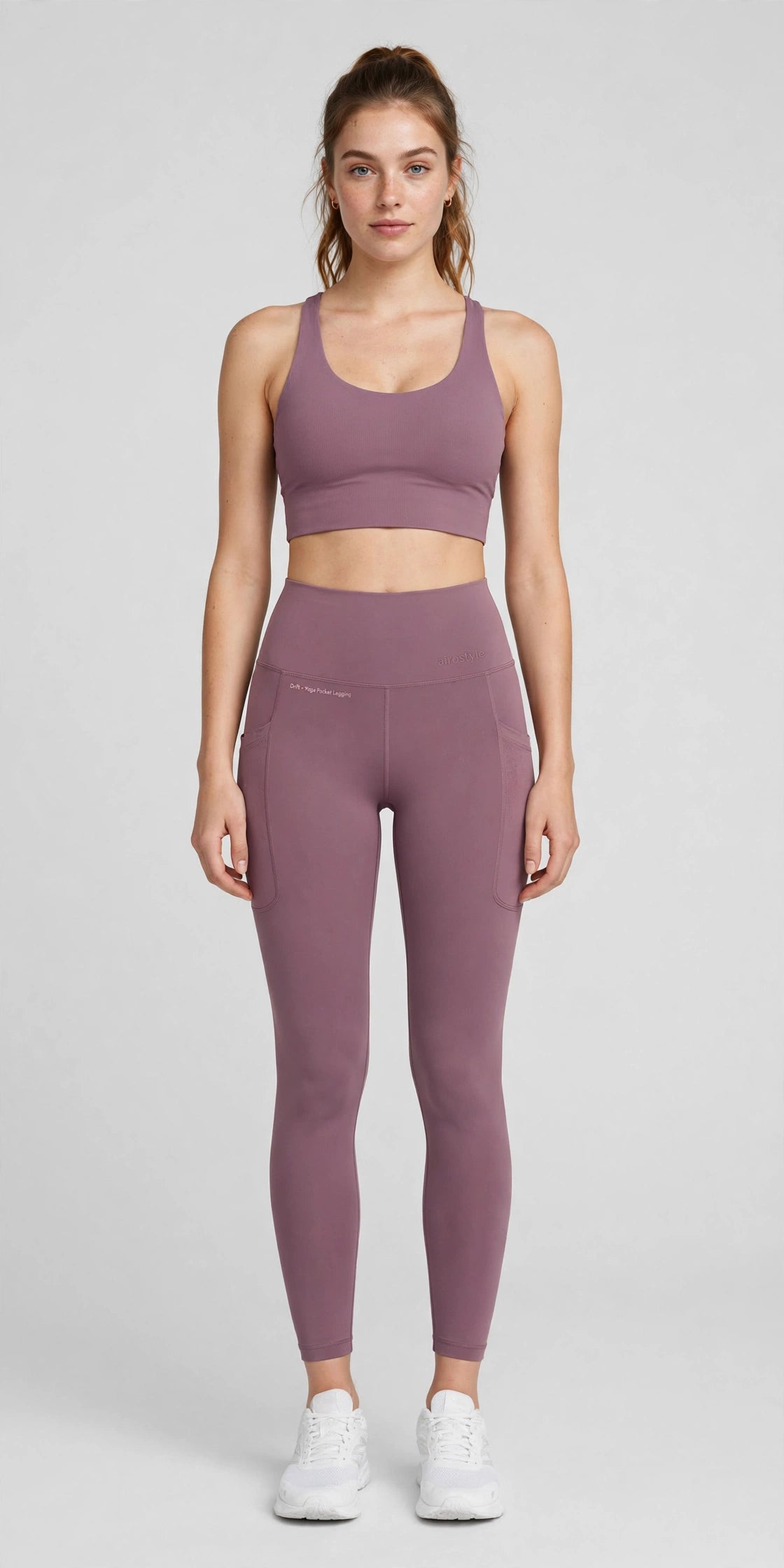 Drift Yoga Pocket Legging - Mauve - front
