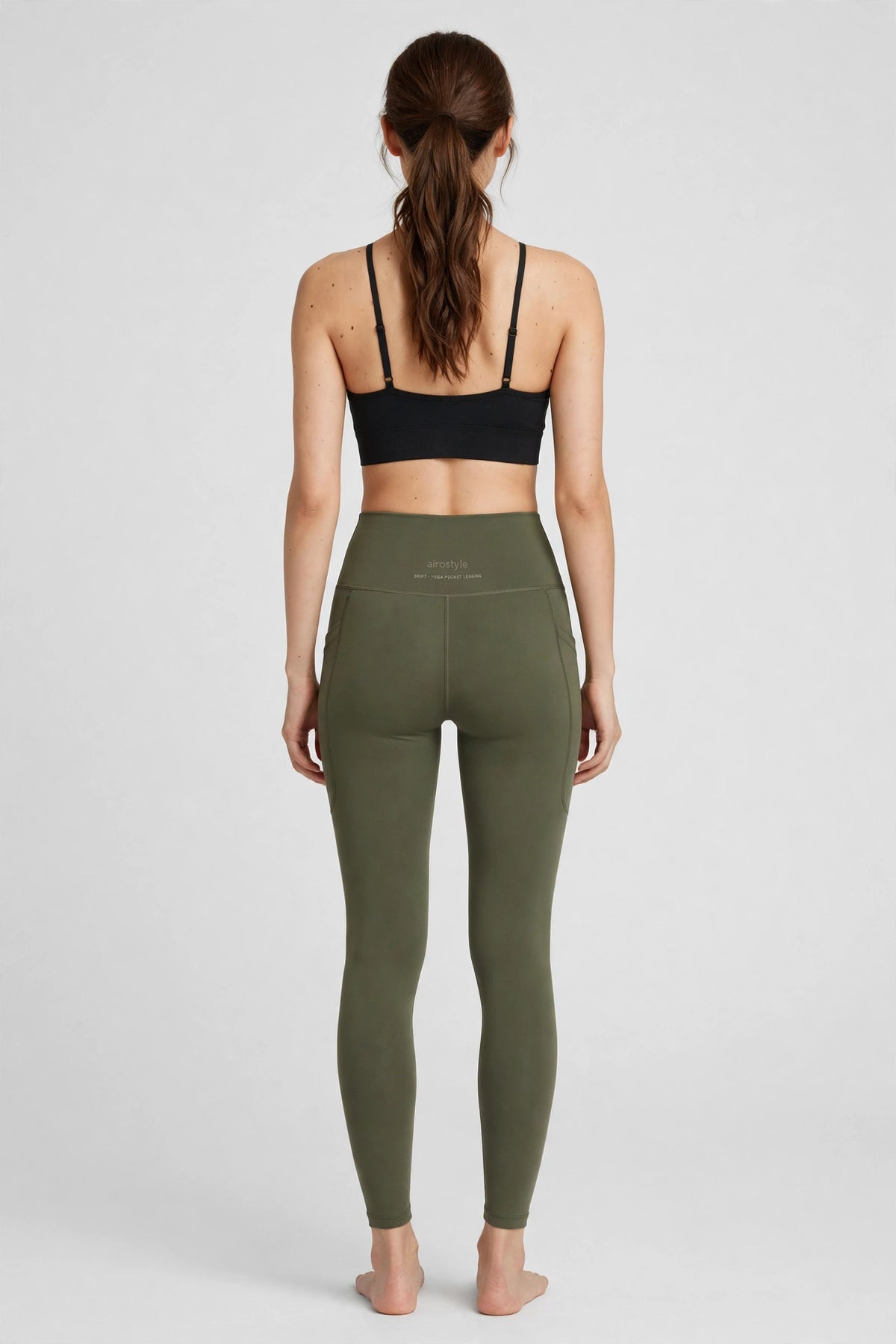 Drift Yoga Pocket Legging - Olive - back