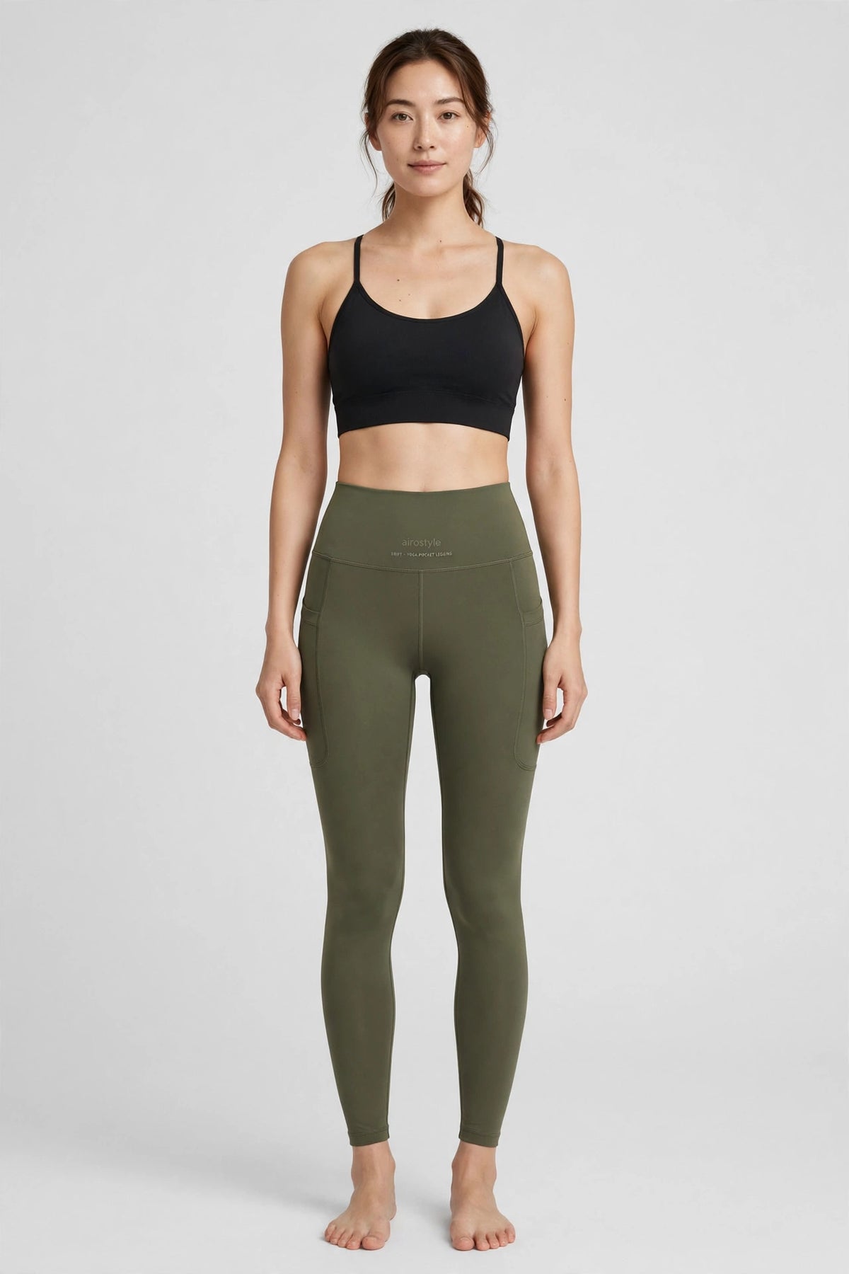 Drift Yoga Pocket Legging - Olive - front