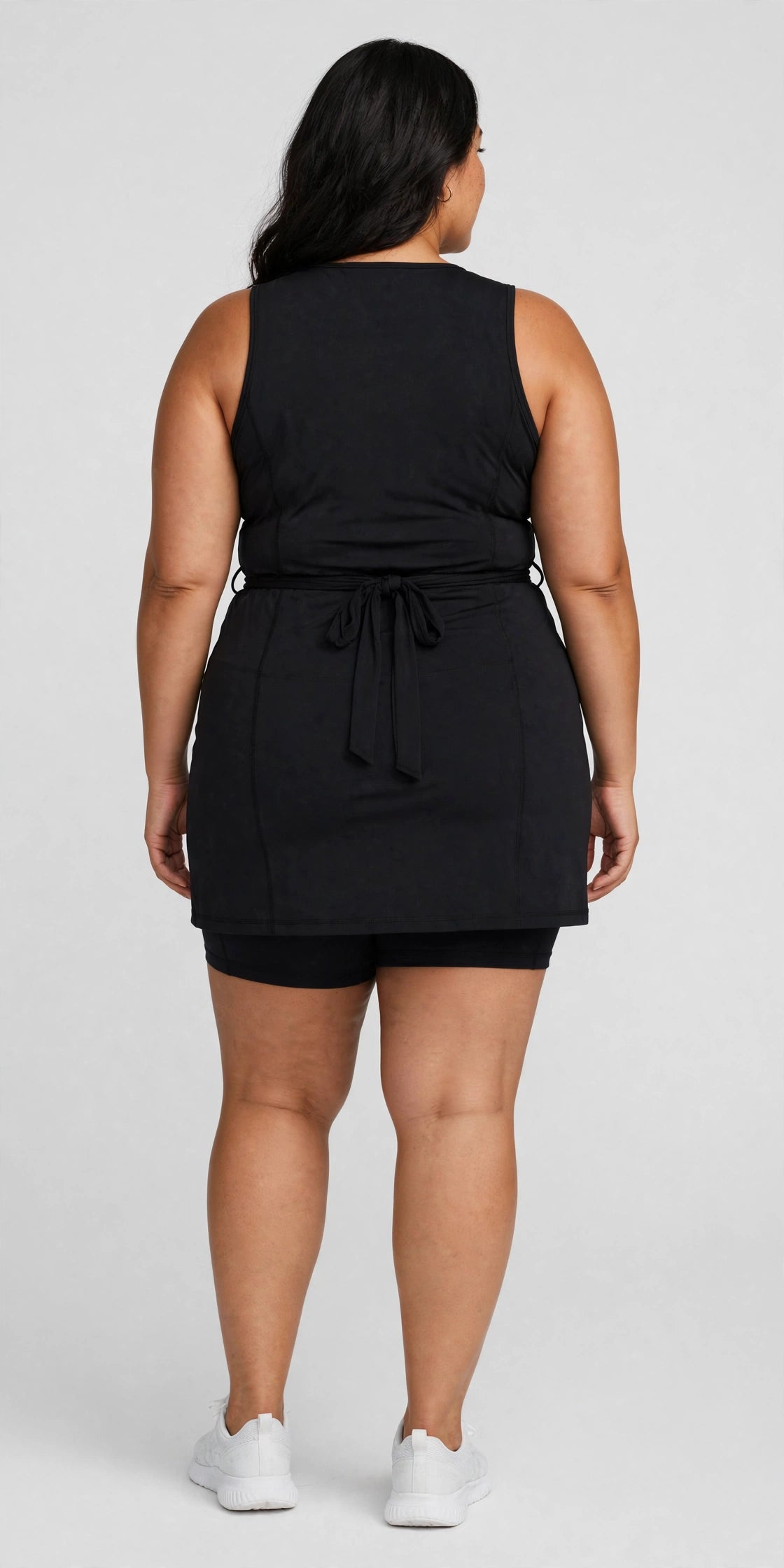 Dusk Wrap Athletic Dress - Black - back