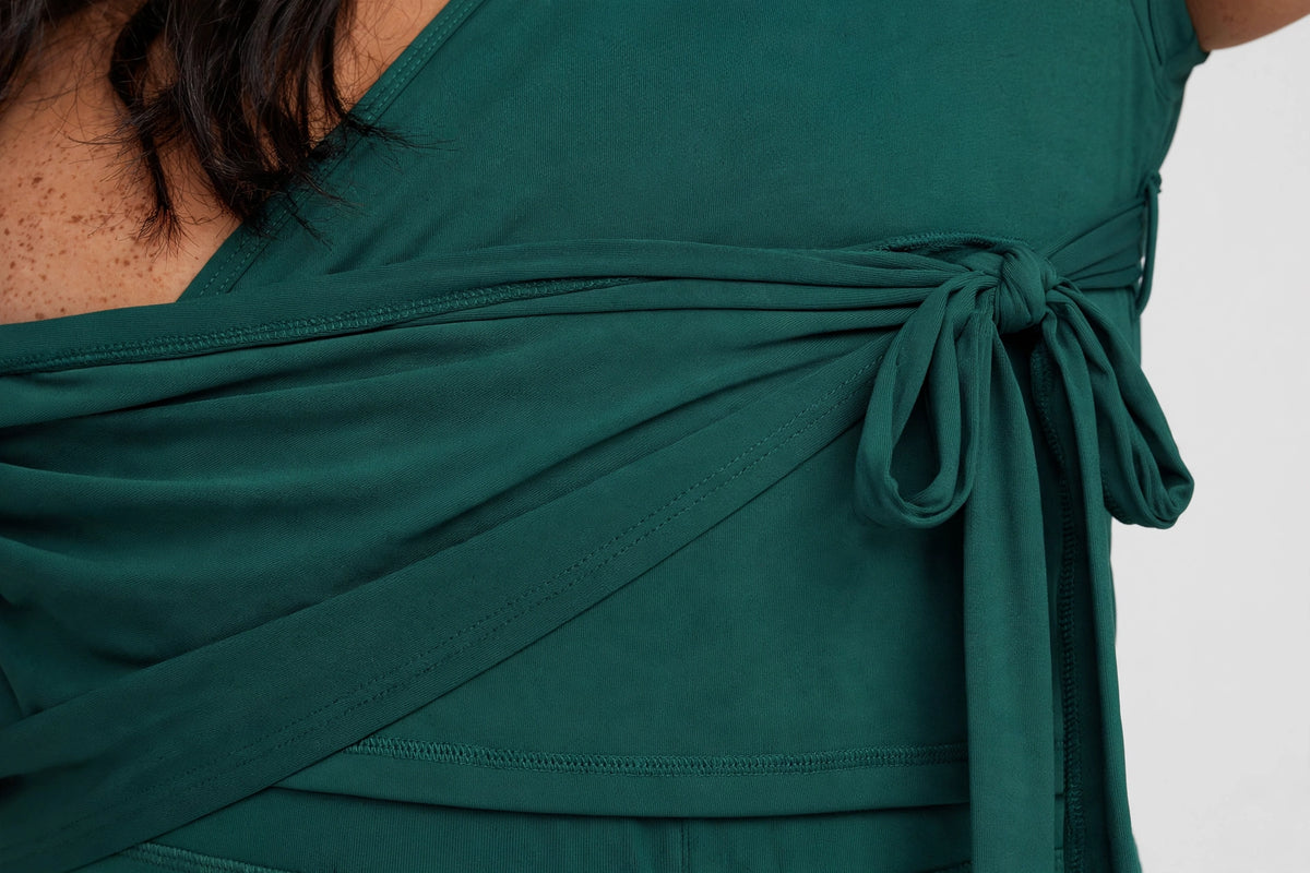 Dusk Wrap Athletic Dress - Emerald - detail