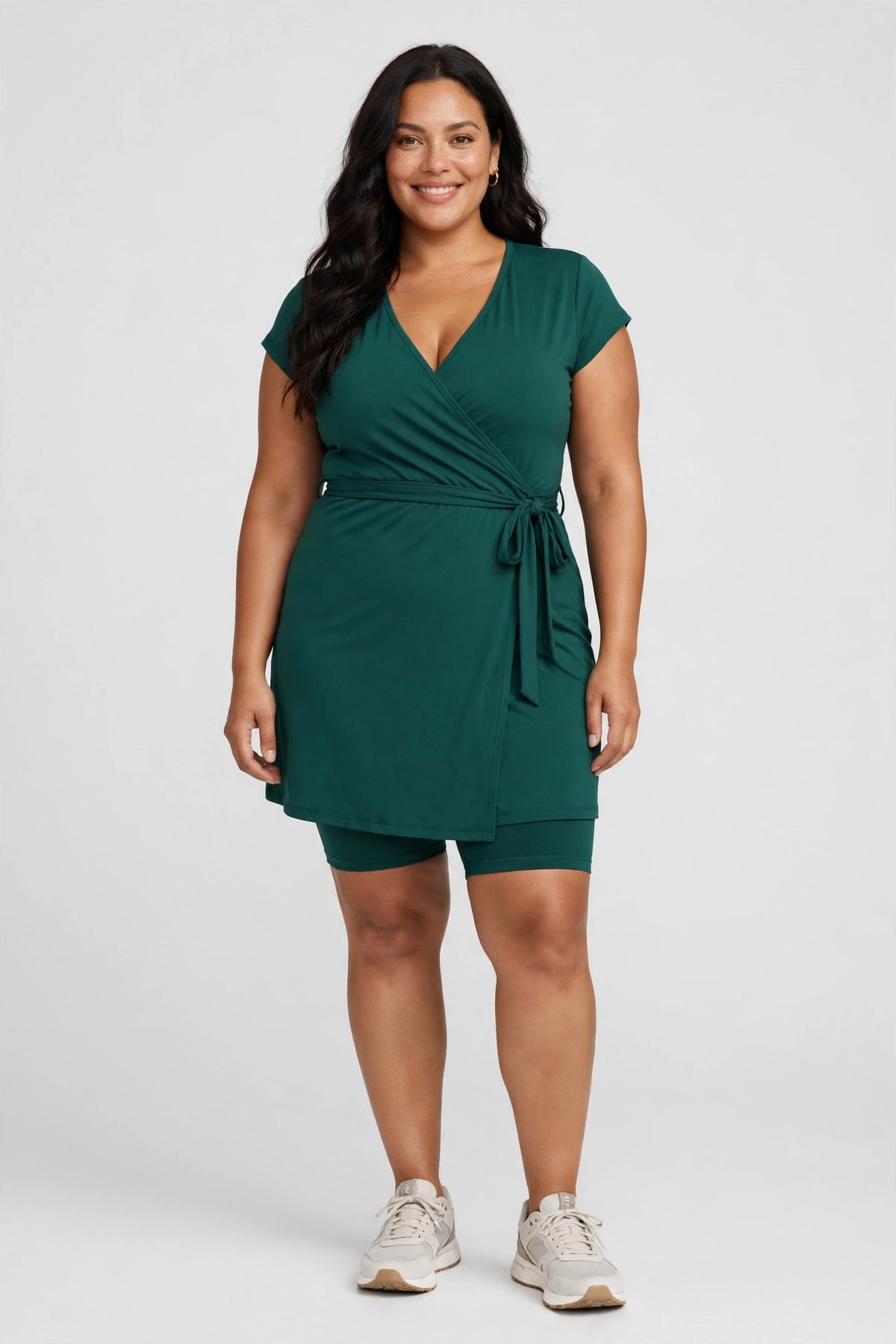 Dusk Wrap Athletic Dress - Emerald - front