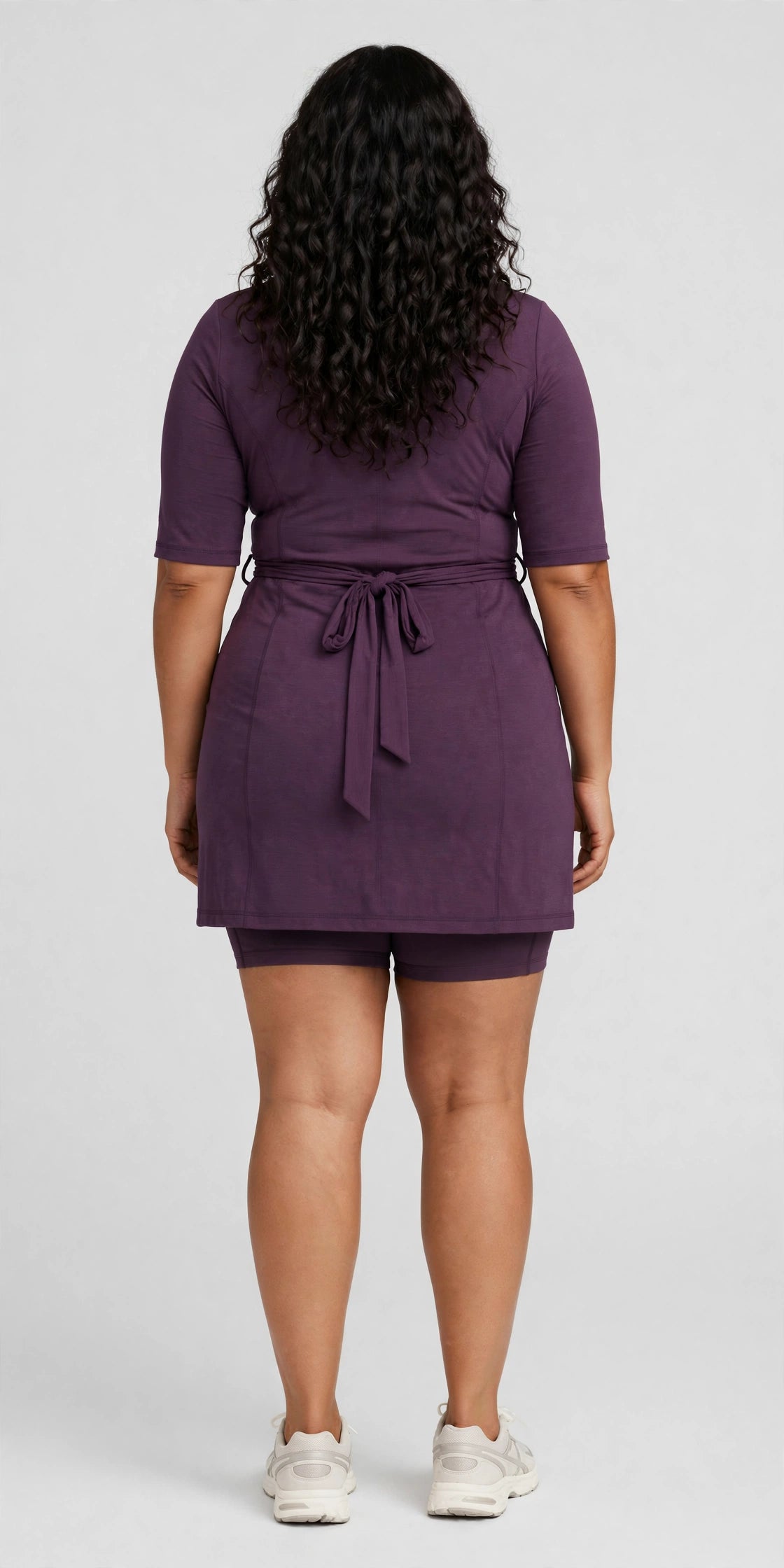 Dusk Wrap Athletic Dress - Plum - back