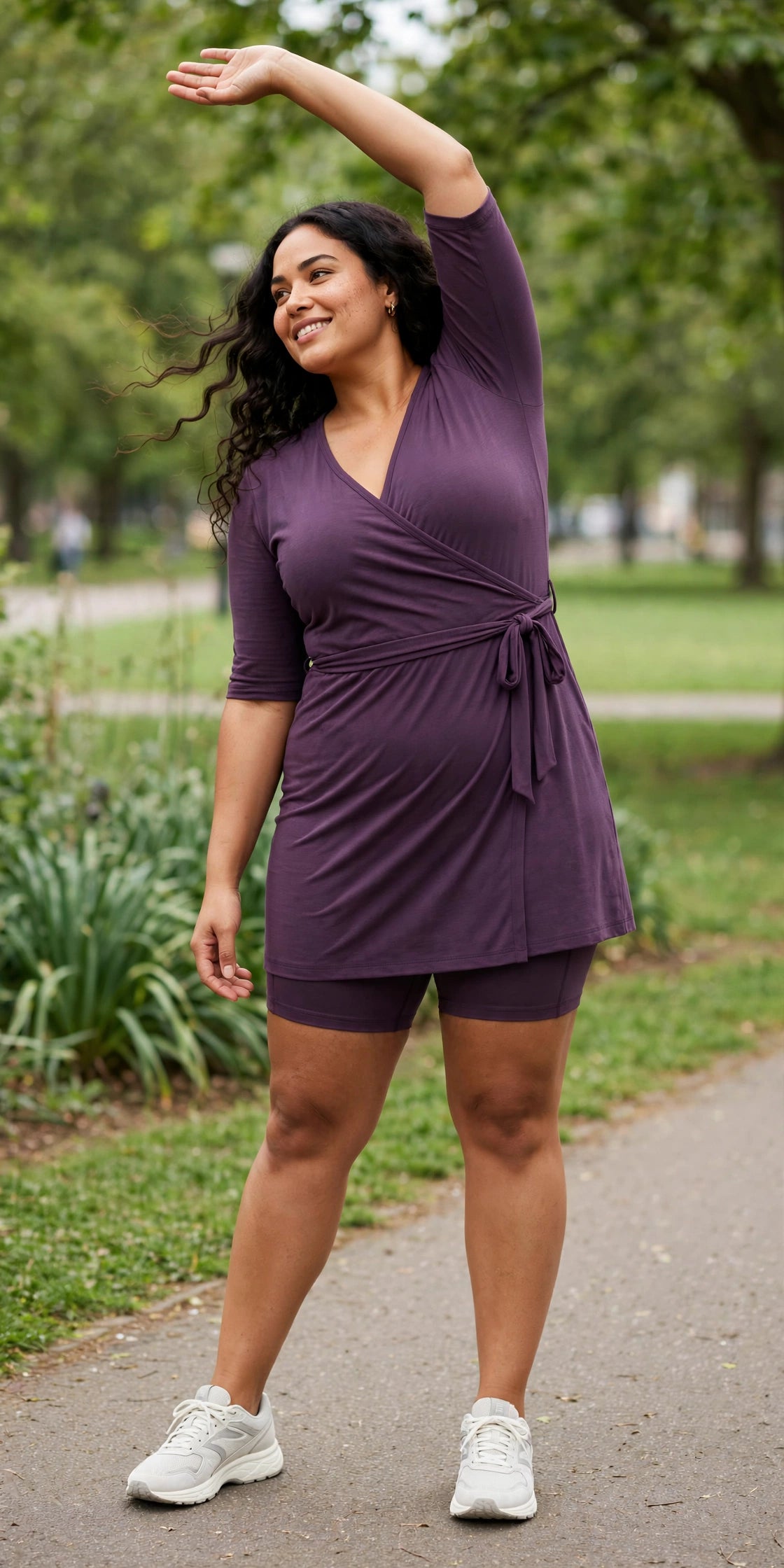 Dusk Wrap Athletic Dress - Plum - lifestyle