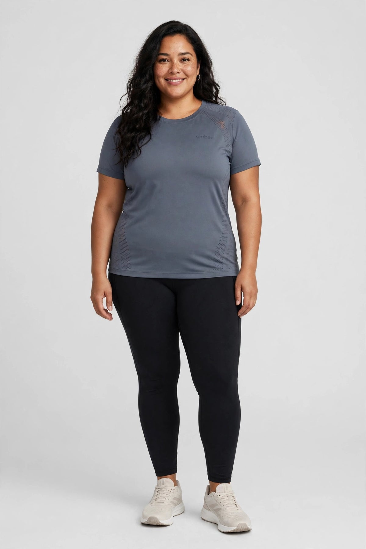 Ember Seamless Training Tee - Slate - front