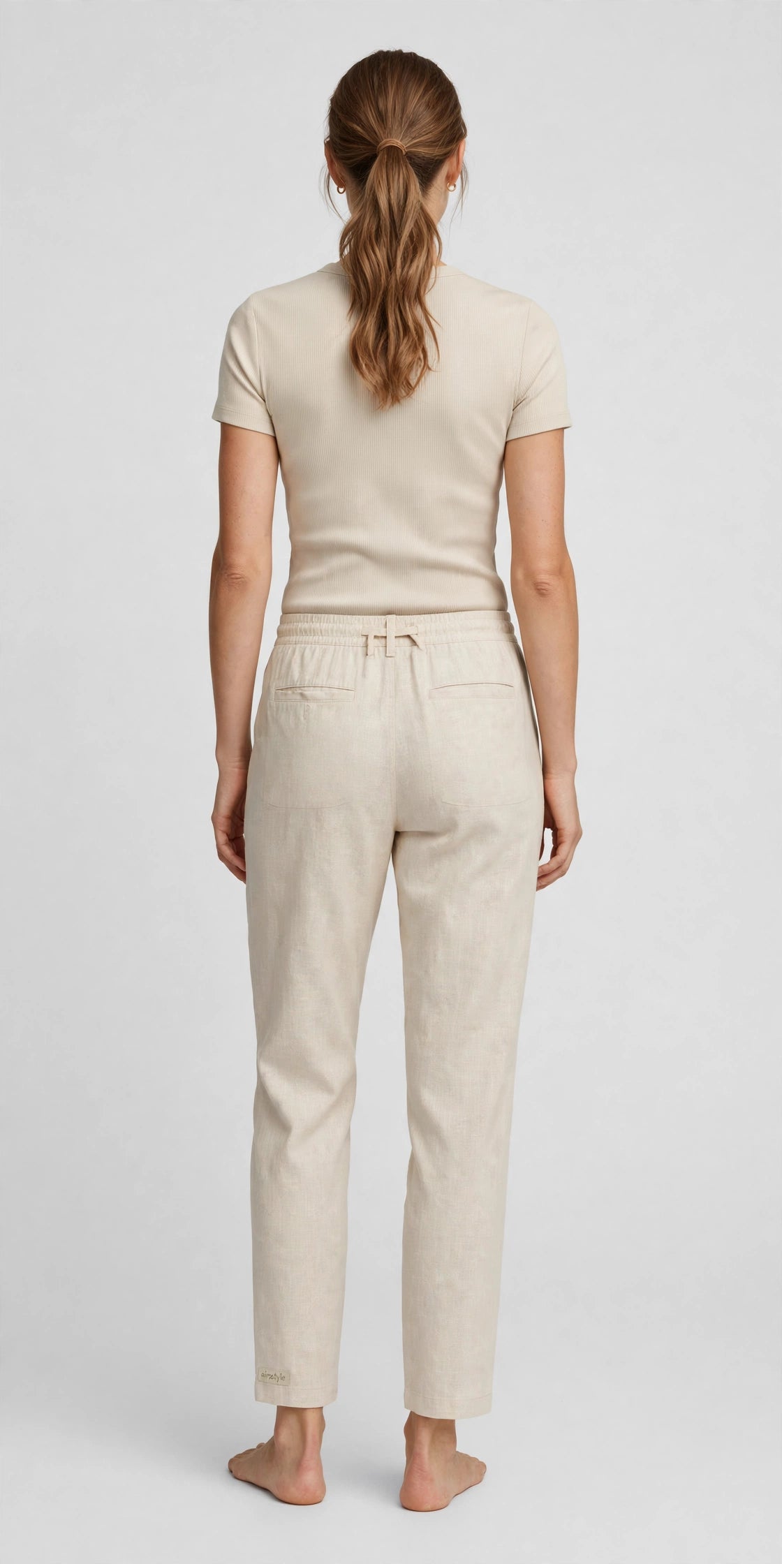Harbor Linen-Blend Travel Pant - Natural - back