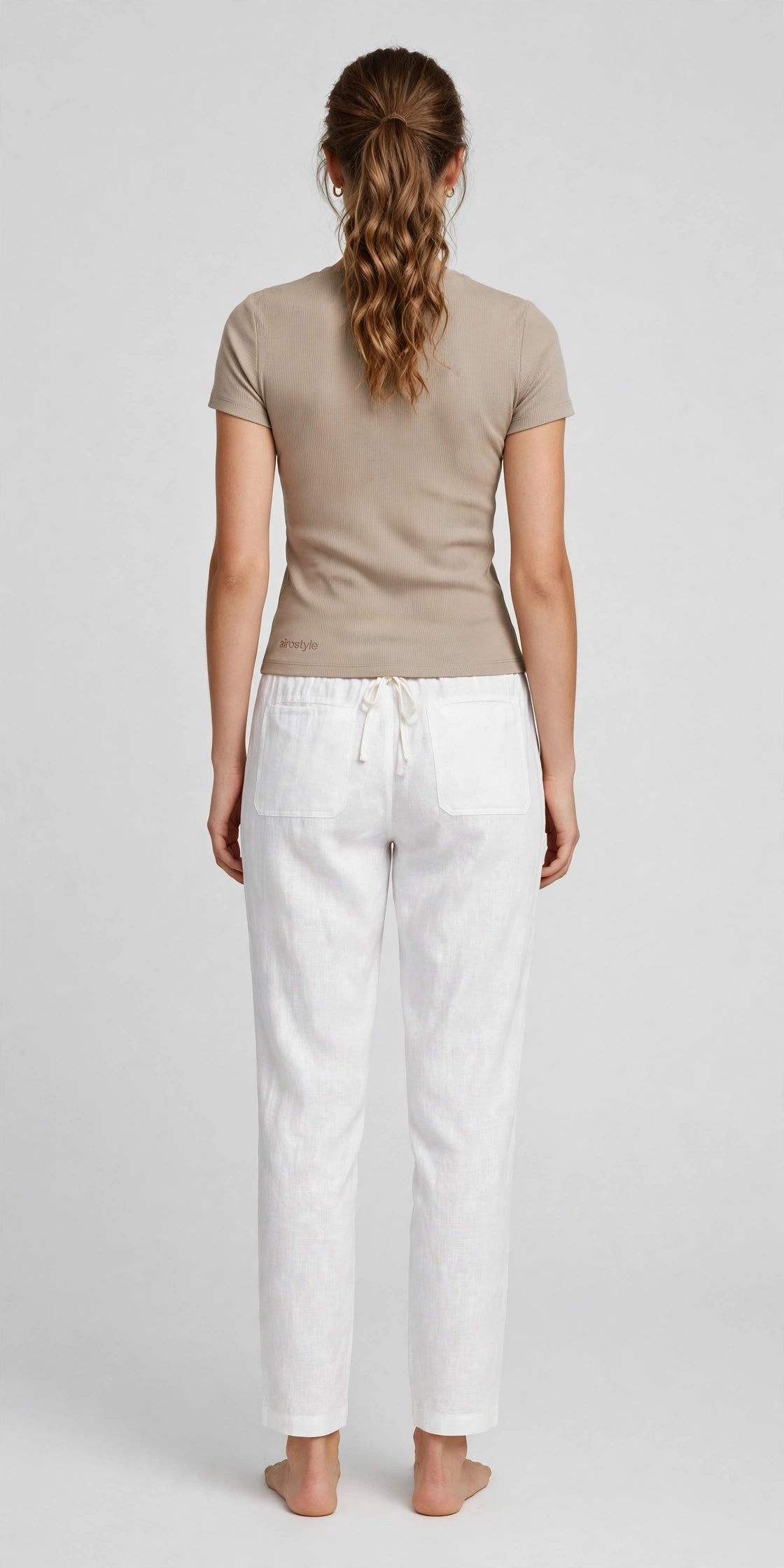 Harbor Linen-Blend Travel Pant - White - back