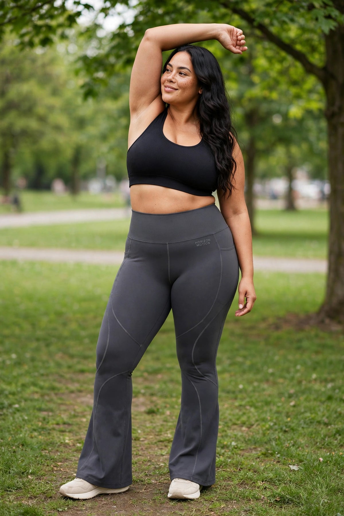 Horizon Motion Flare Legging - Charcoal - lifestyle