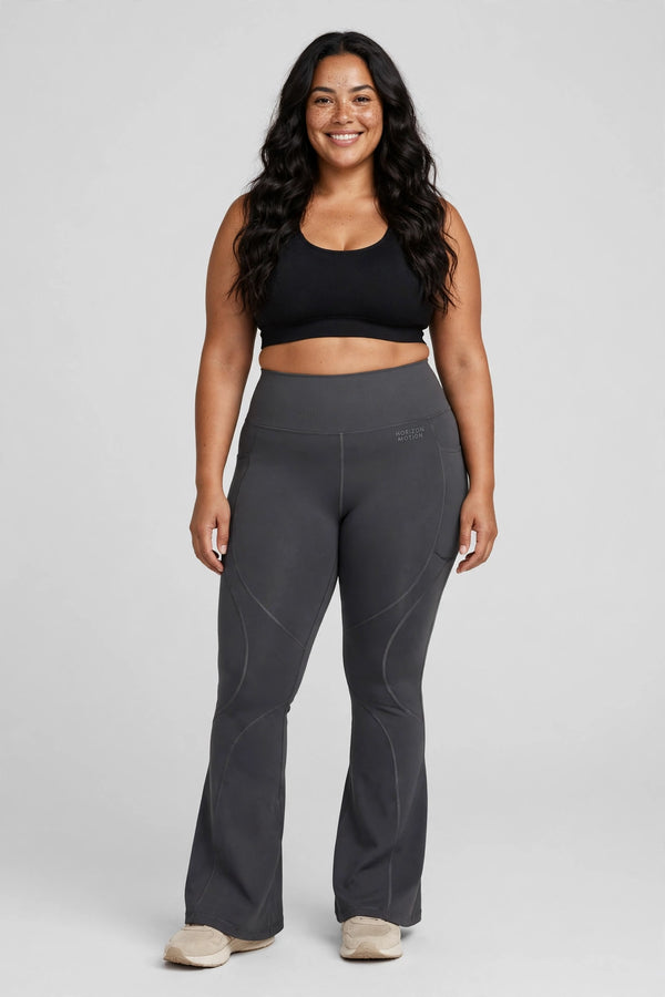 Horizon Motion Flare Legging - Charcoal - front