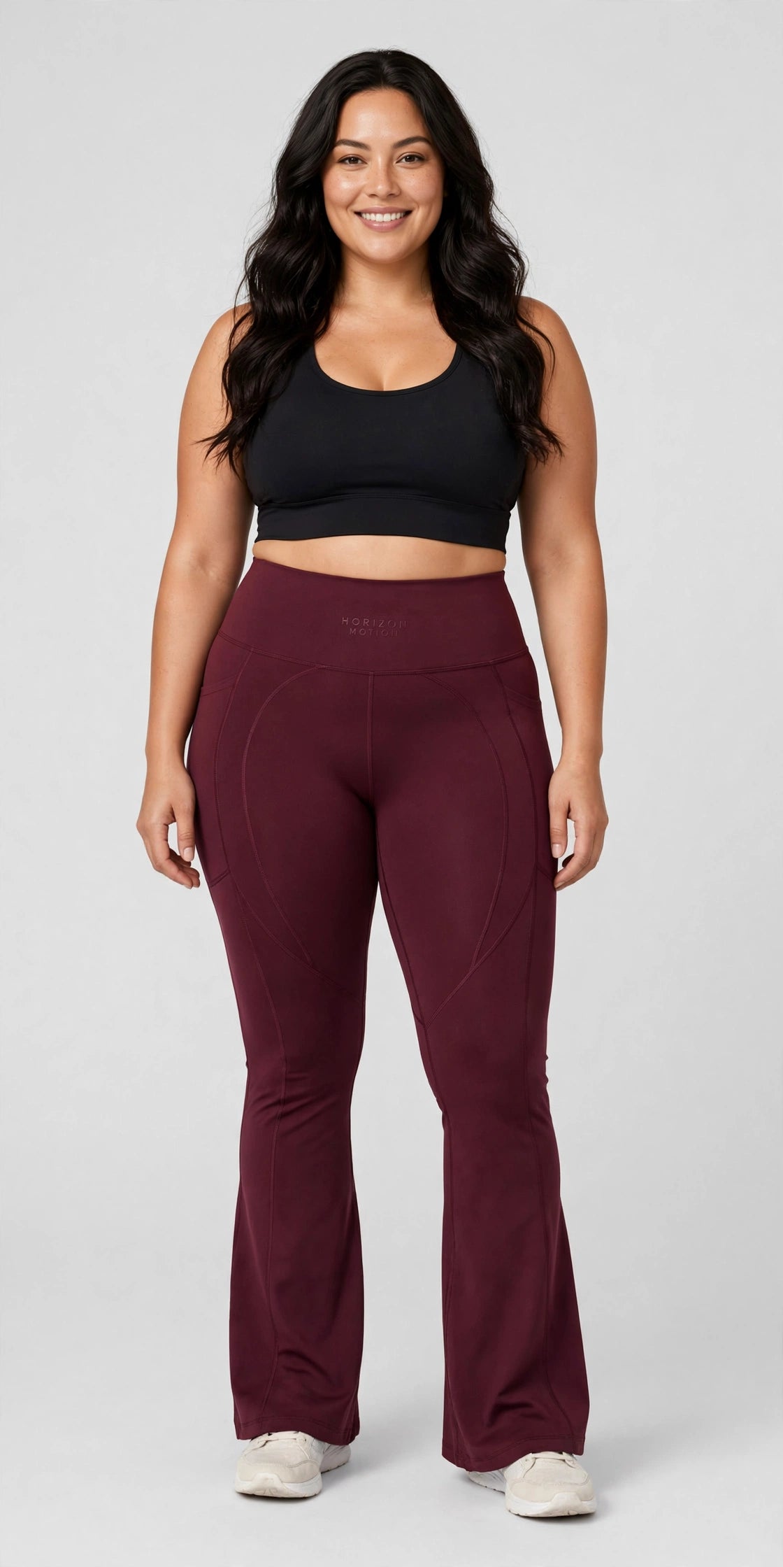 Horizon Motion Flare Legging - Wine - front