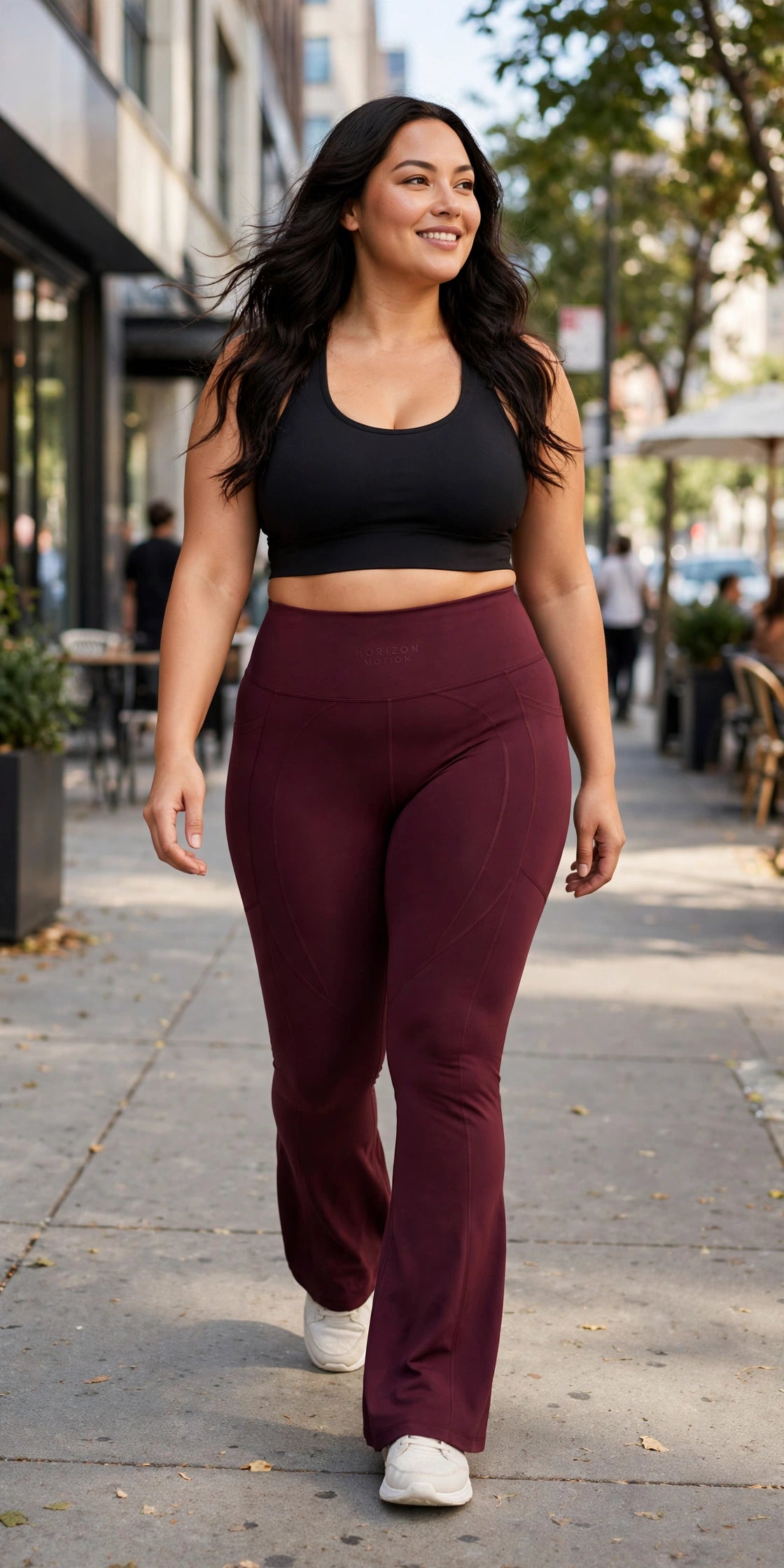 Horizon Motion Flare Legging - Wine - lifestyle