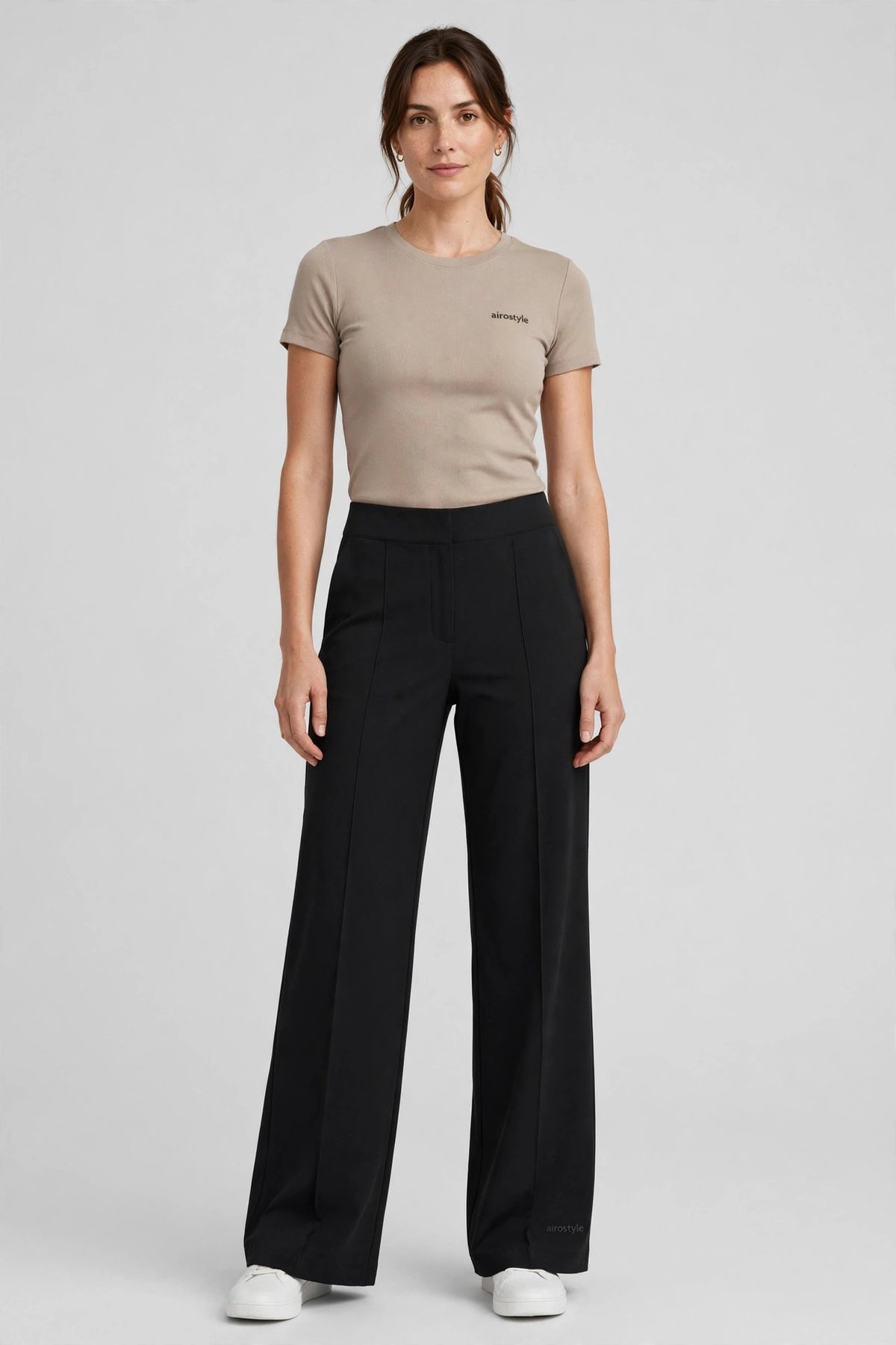Jetstream Wide-Leg Trouser - Black - front