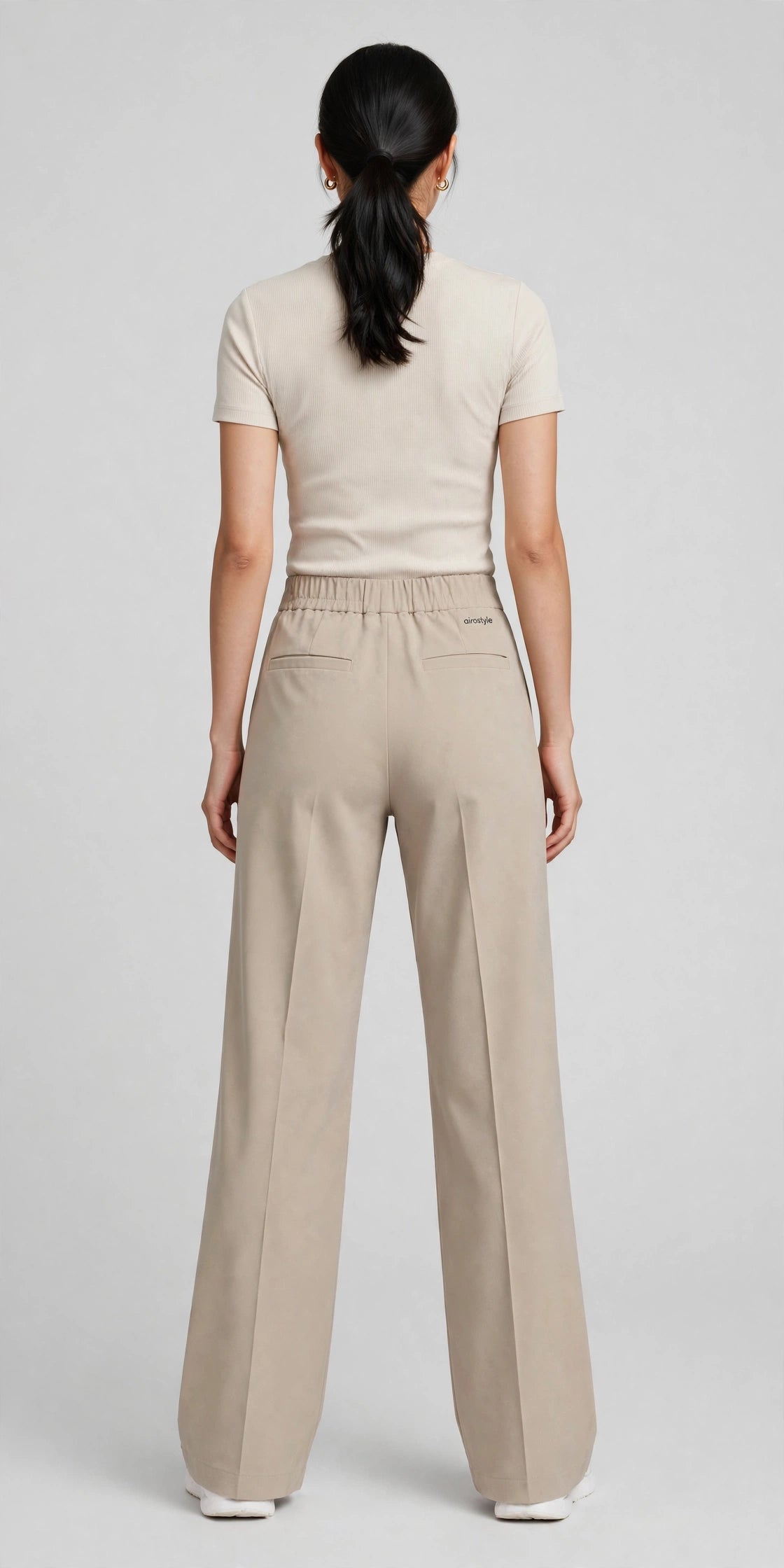 Jetstream Wide-Leg Trouser - Stone - back