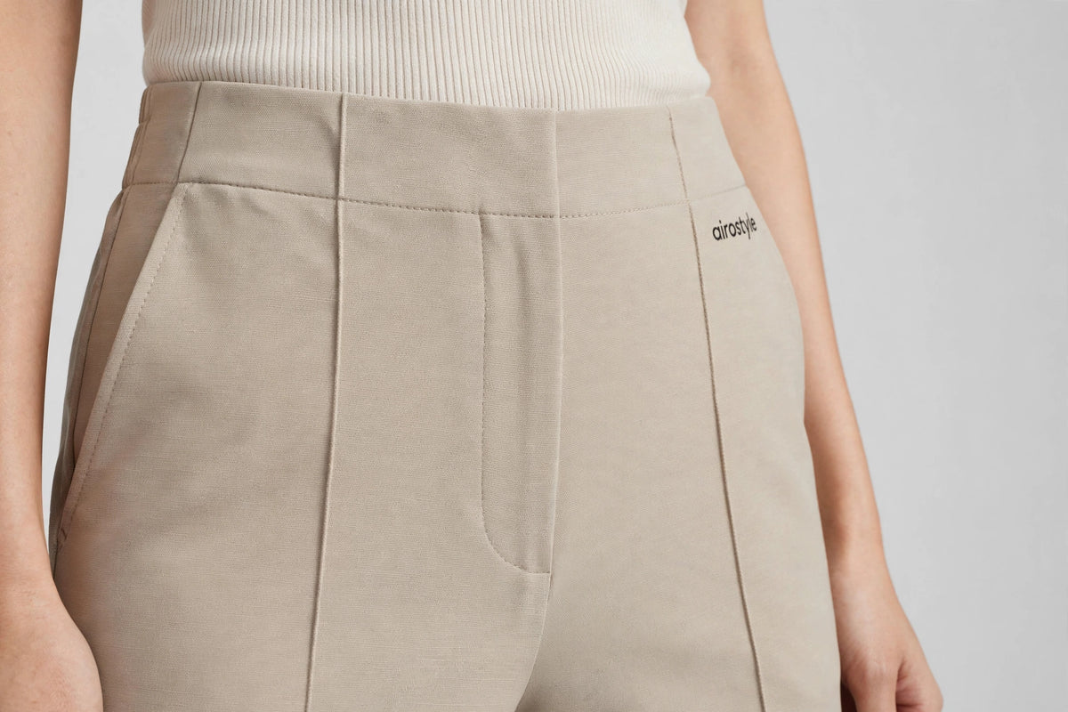 Jetstream Wide-Leg Trouser - Stone - detail
