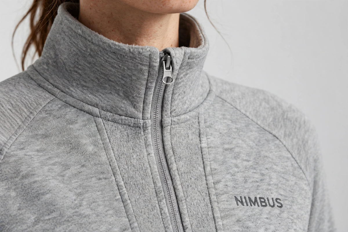 Nimbus Half-Zip Pullover Top - Heather Grey - back