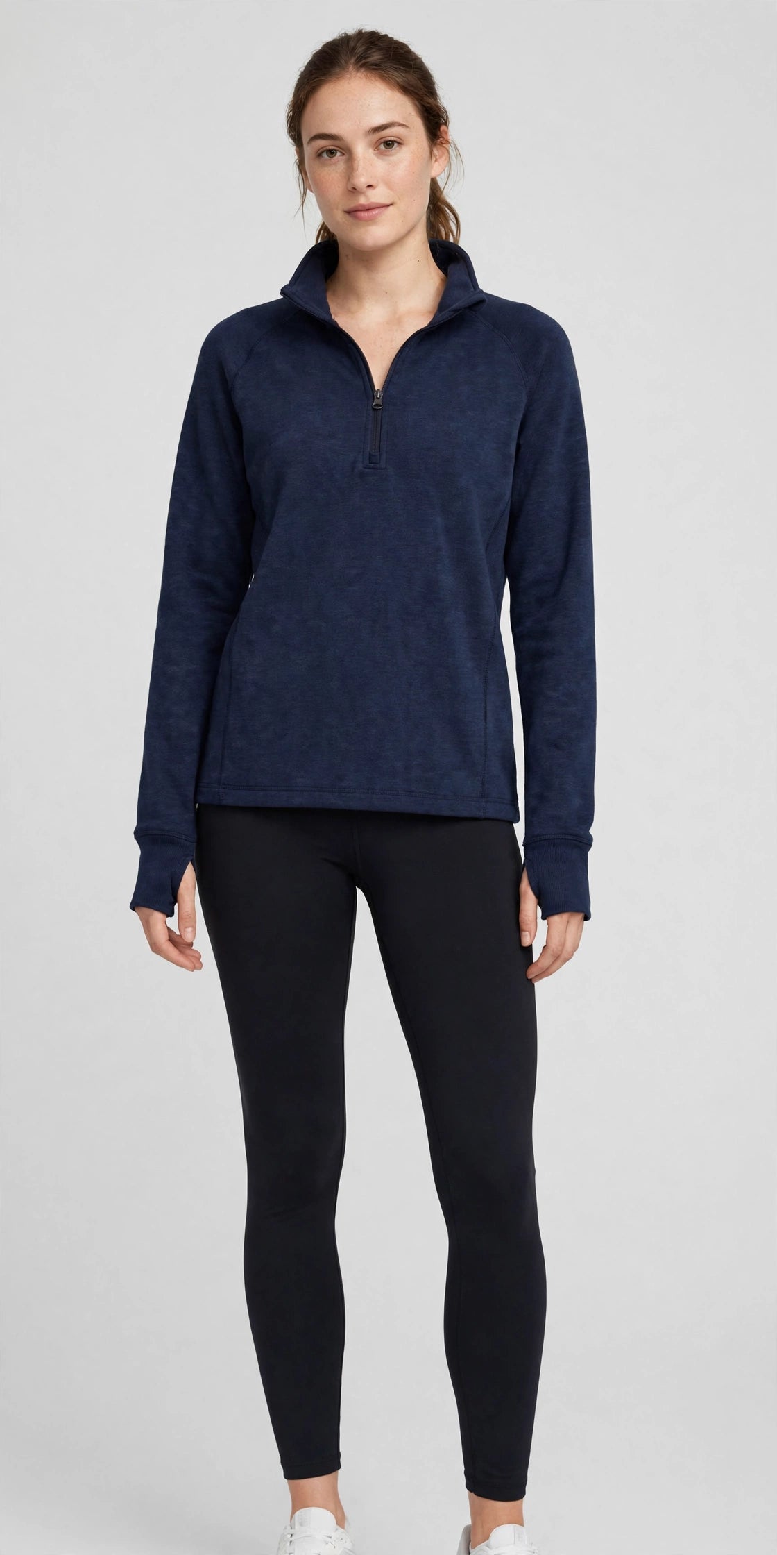 Nimbus Half-Zip Pullover Top - Navy - front